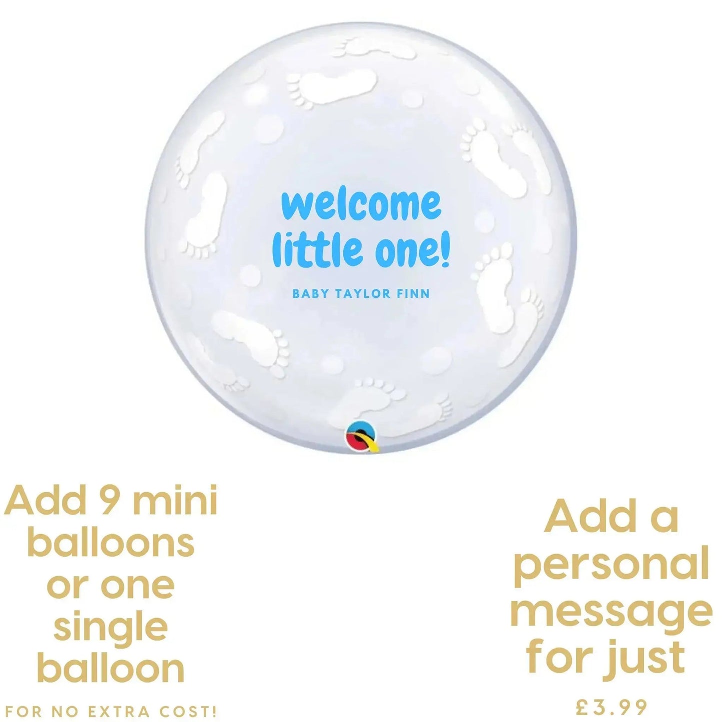 Jumbo Baby Footprints Bubble Balloon | The Party Hut