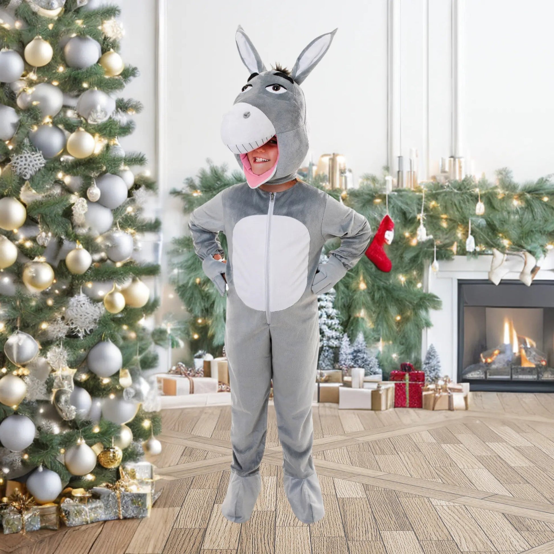 Kids Big Head Donkey Costume – Adorable Nativity Animal Outfit for School Plays