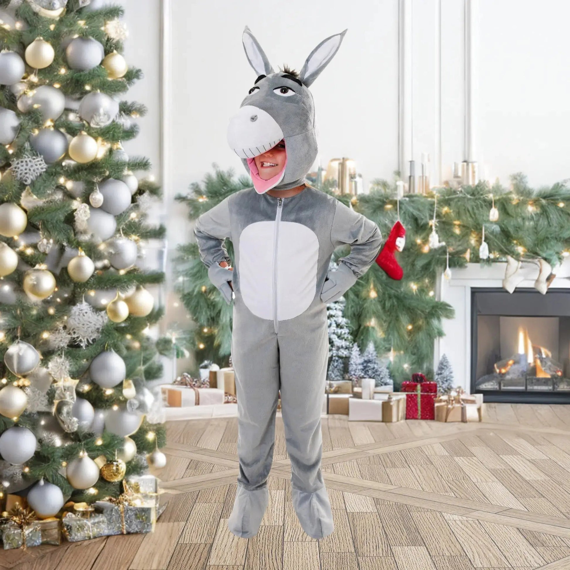 Kids Big Head Donkey Costume – Adorable Nativity Animal Outfit for School Plays