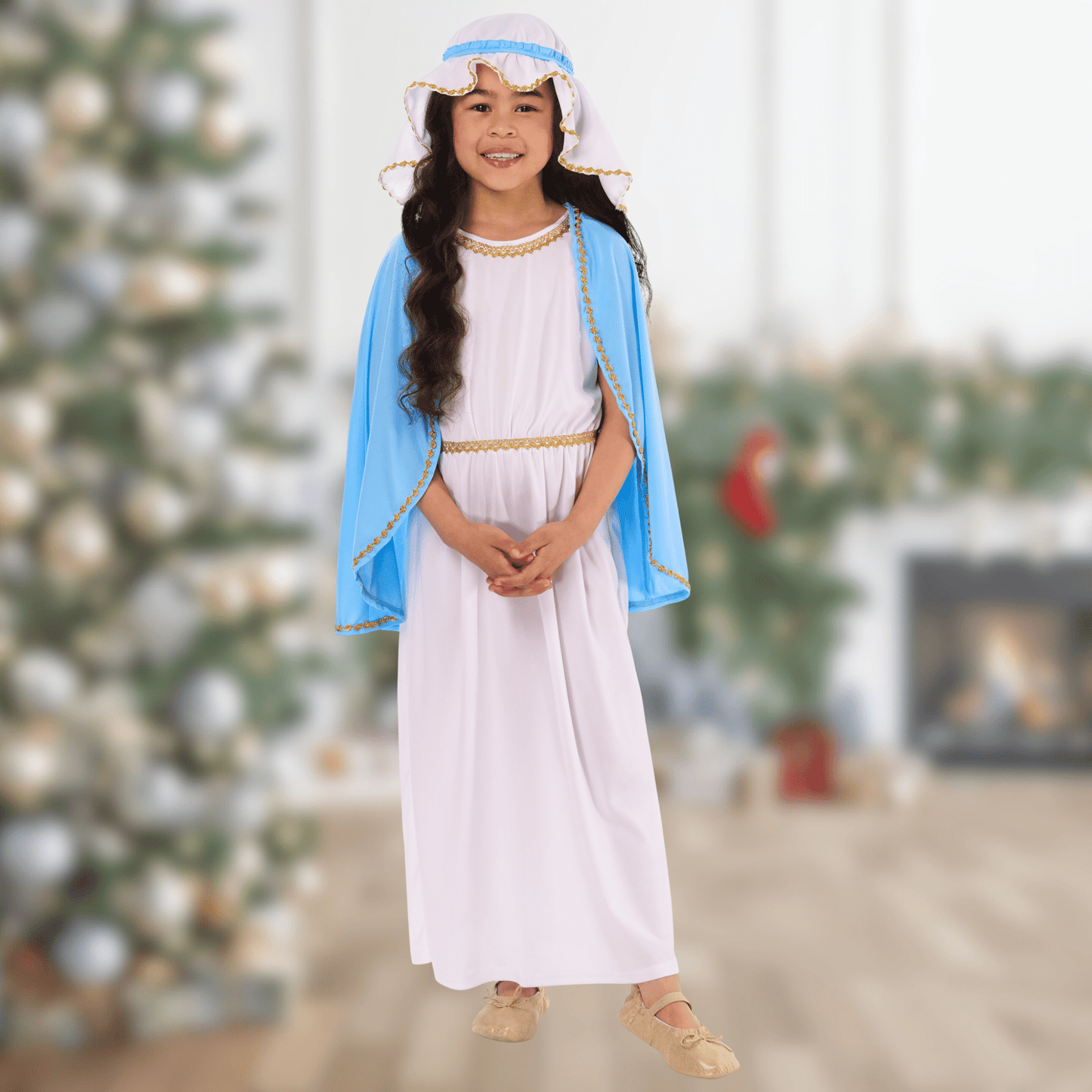 Kids Mary Nativity Fancy Dress Costume – Christmas Nativity Outfit | The Party Hut