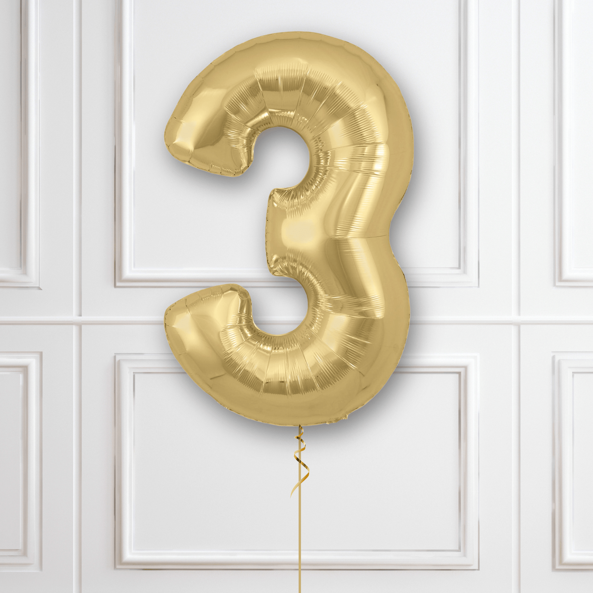 Large Gold Silk Foil Number Balloons