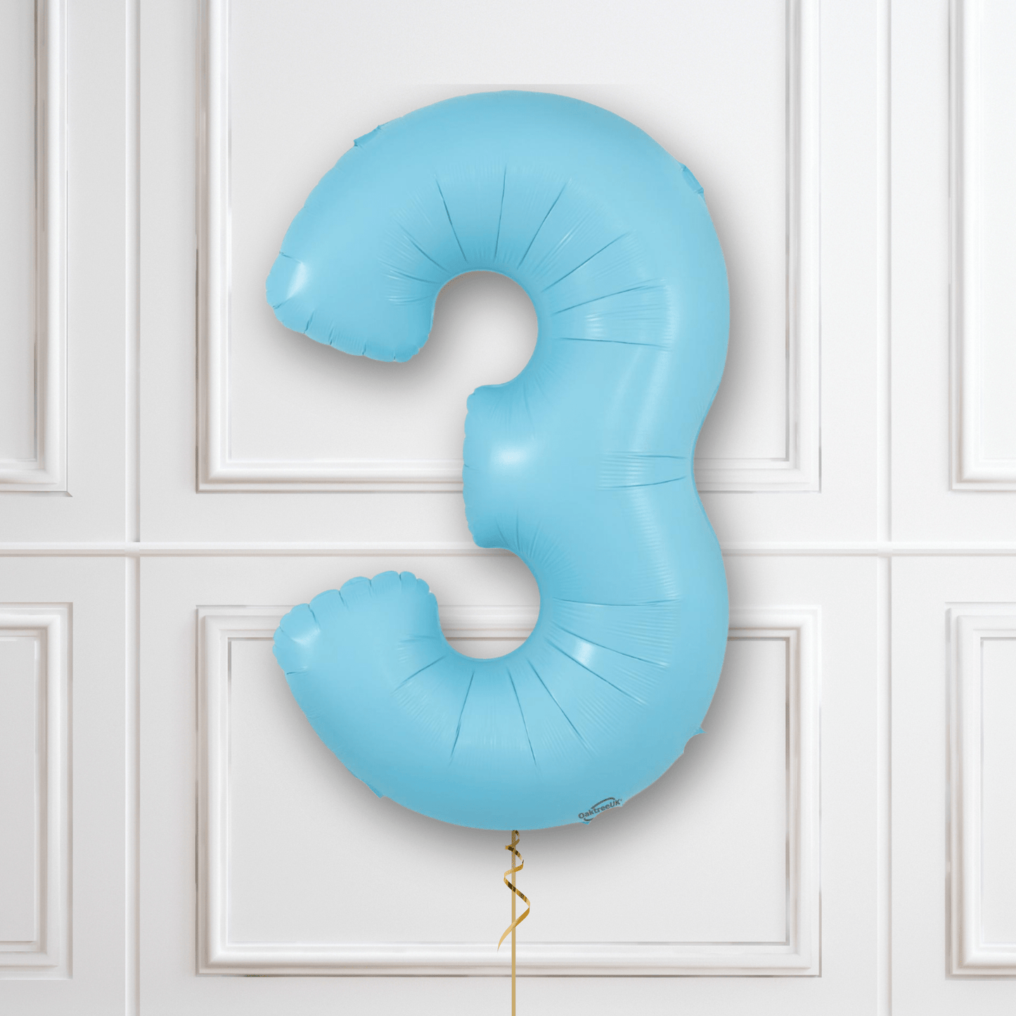 Large Pastel Blue Foil Number Balloon Three (3) | The Party Hut