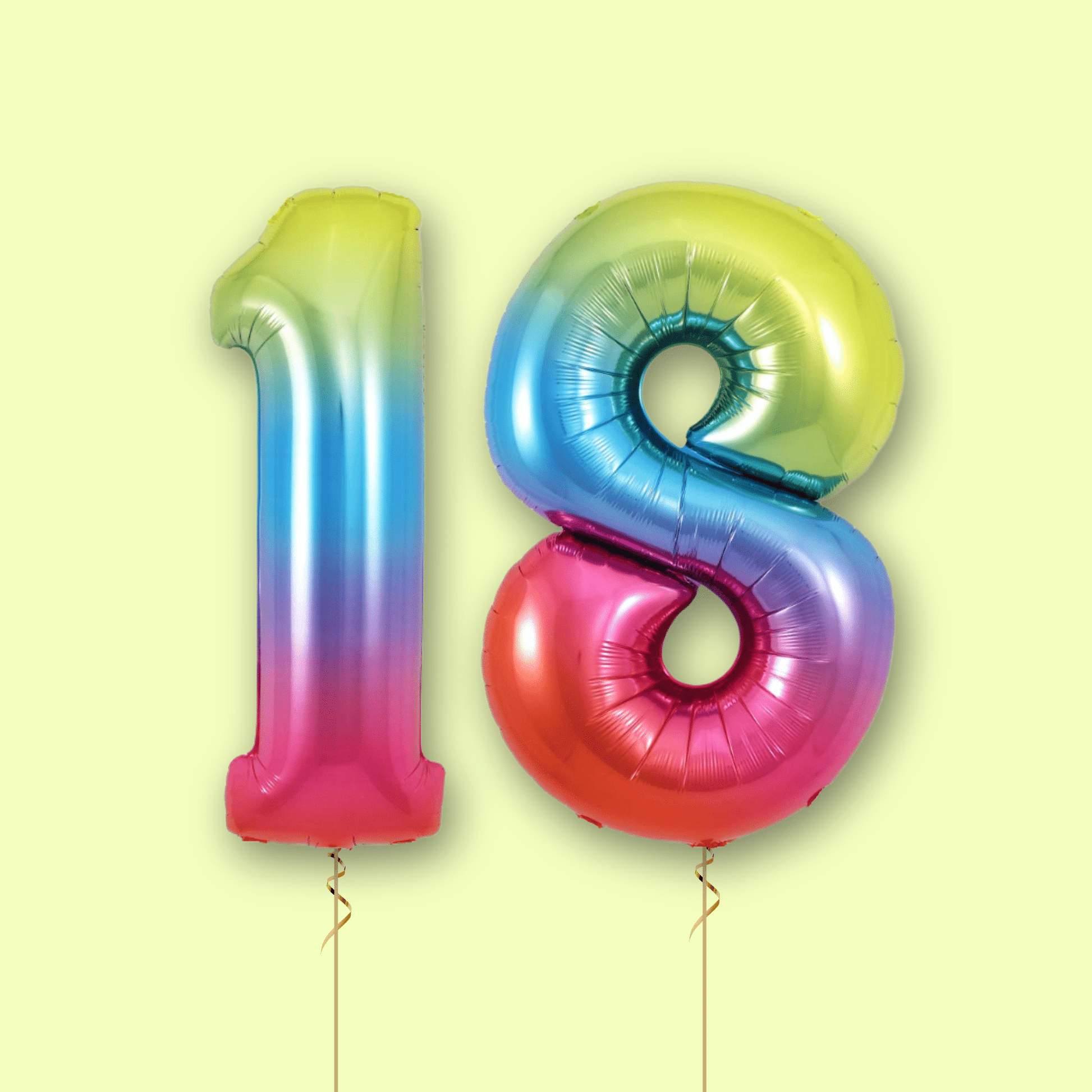 Large Rainbow Foil Number Balloons