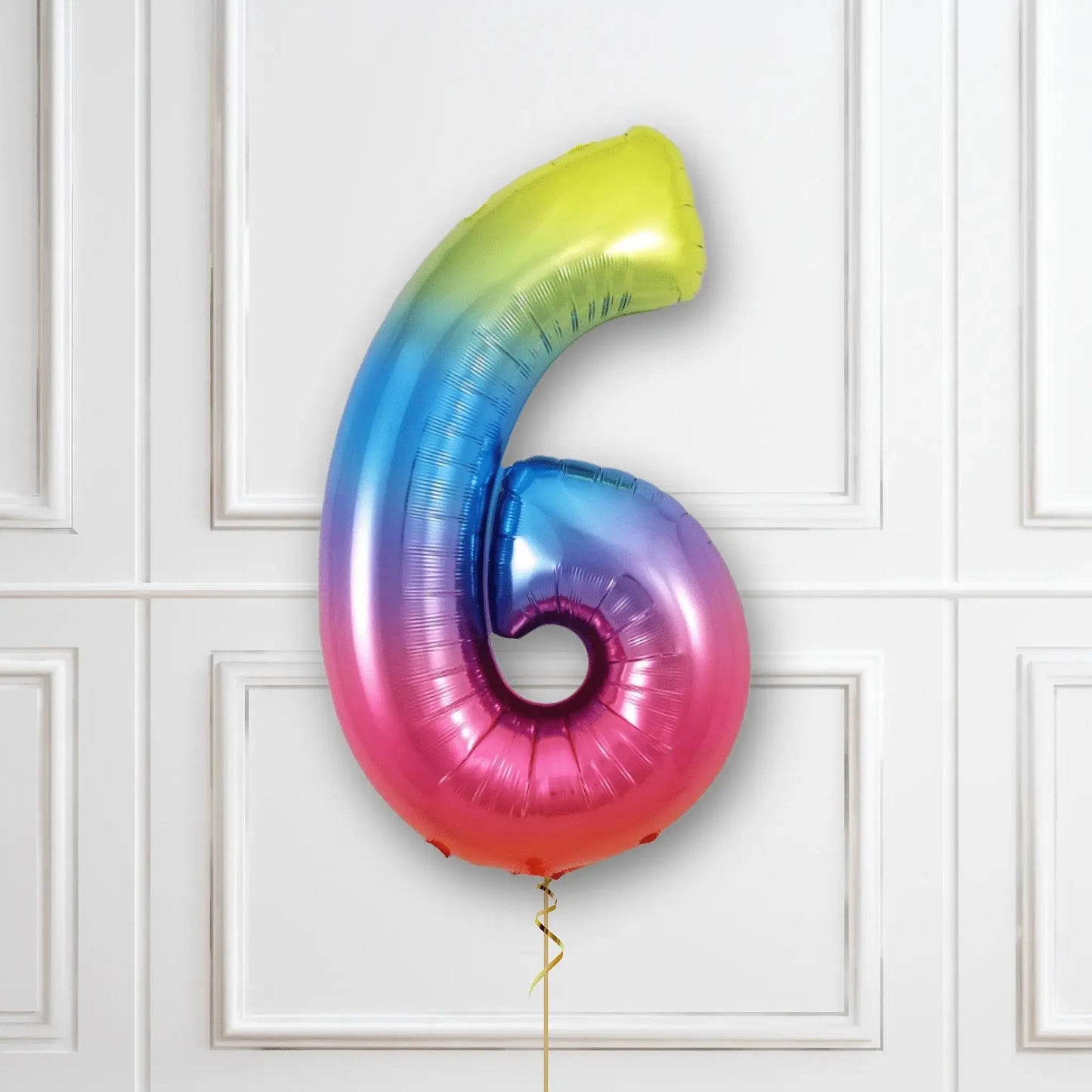 Large Rainbow Foil Number Balloons | The Party Hut