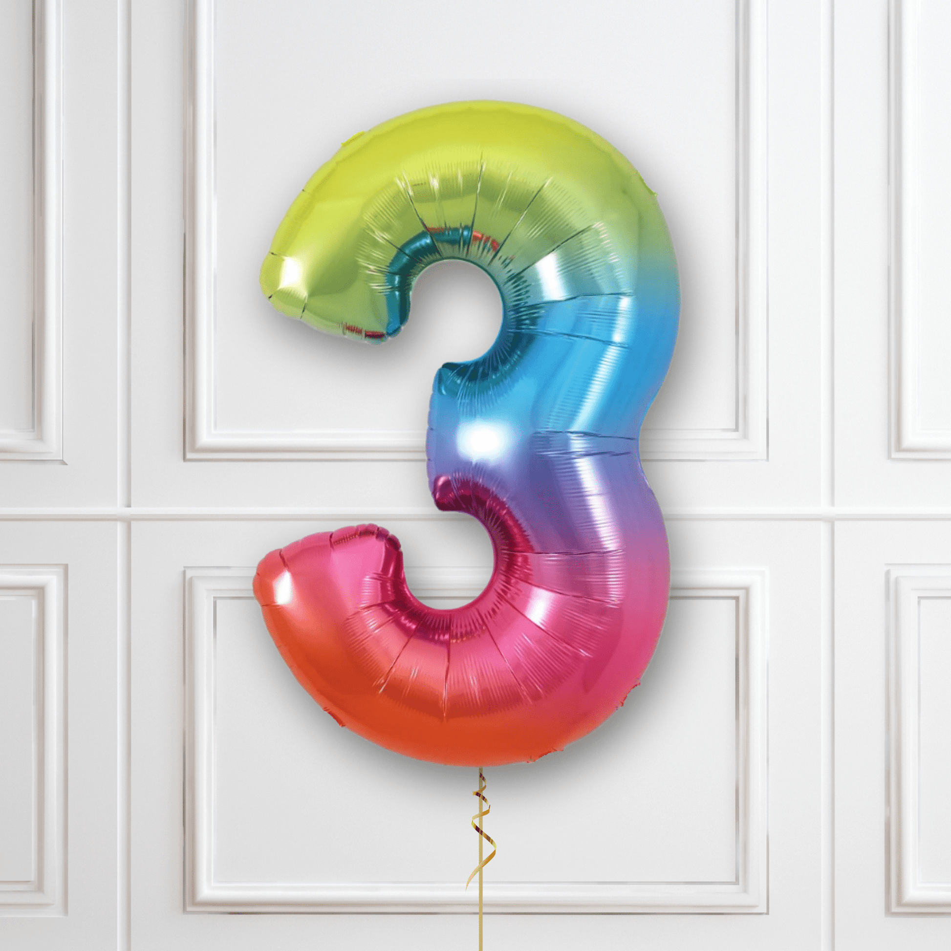 Large Rainbow Foil Number Balloons