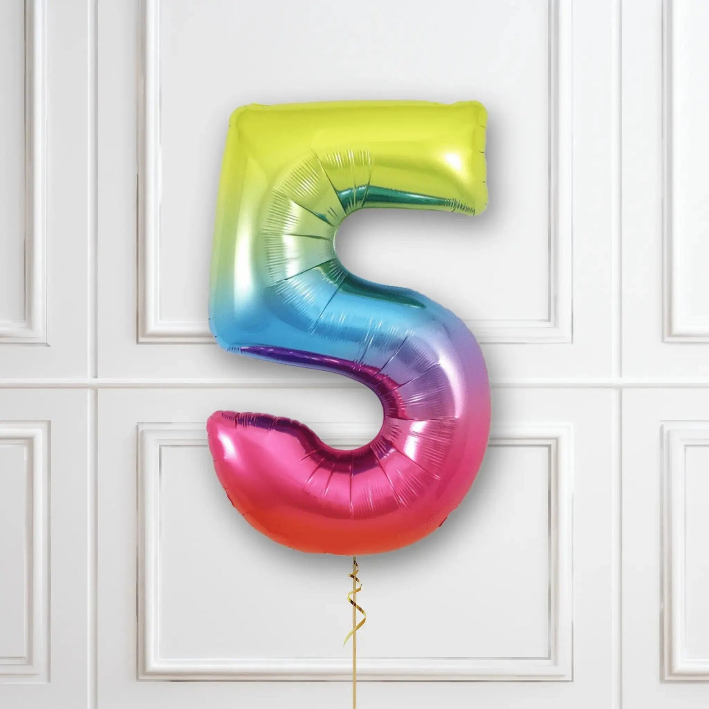 Large Rainbow Foil Number Balloons | The Party Hut