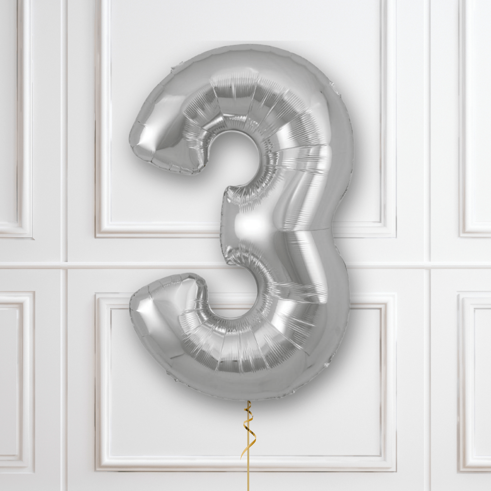 Large Silver Foil Number Balloons