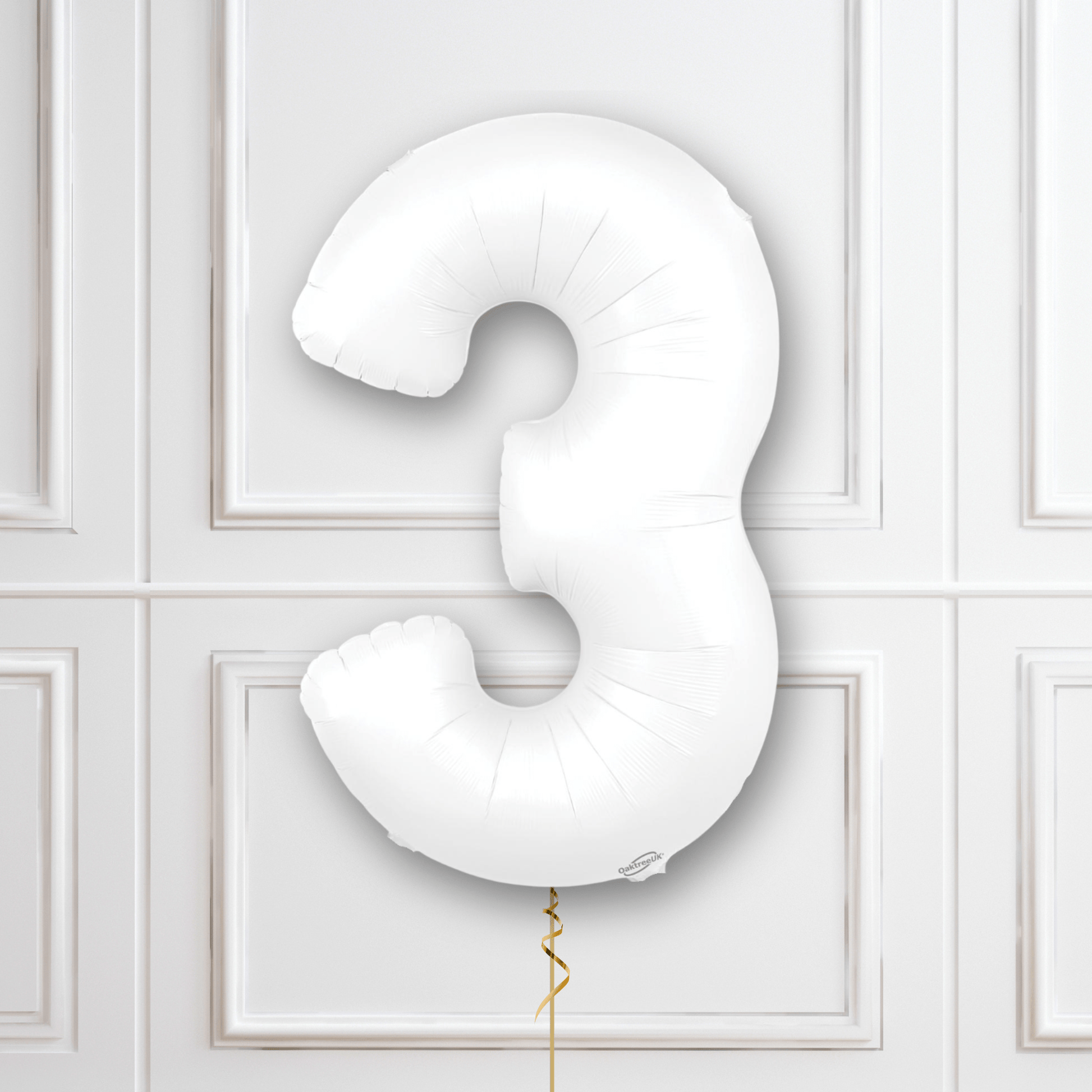 Large White Foil Number Balloons