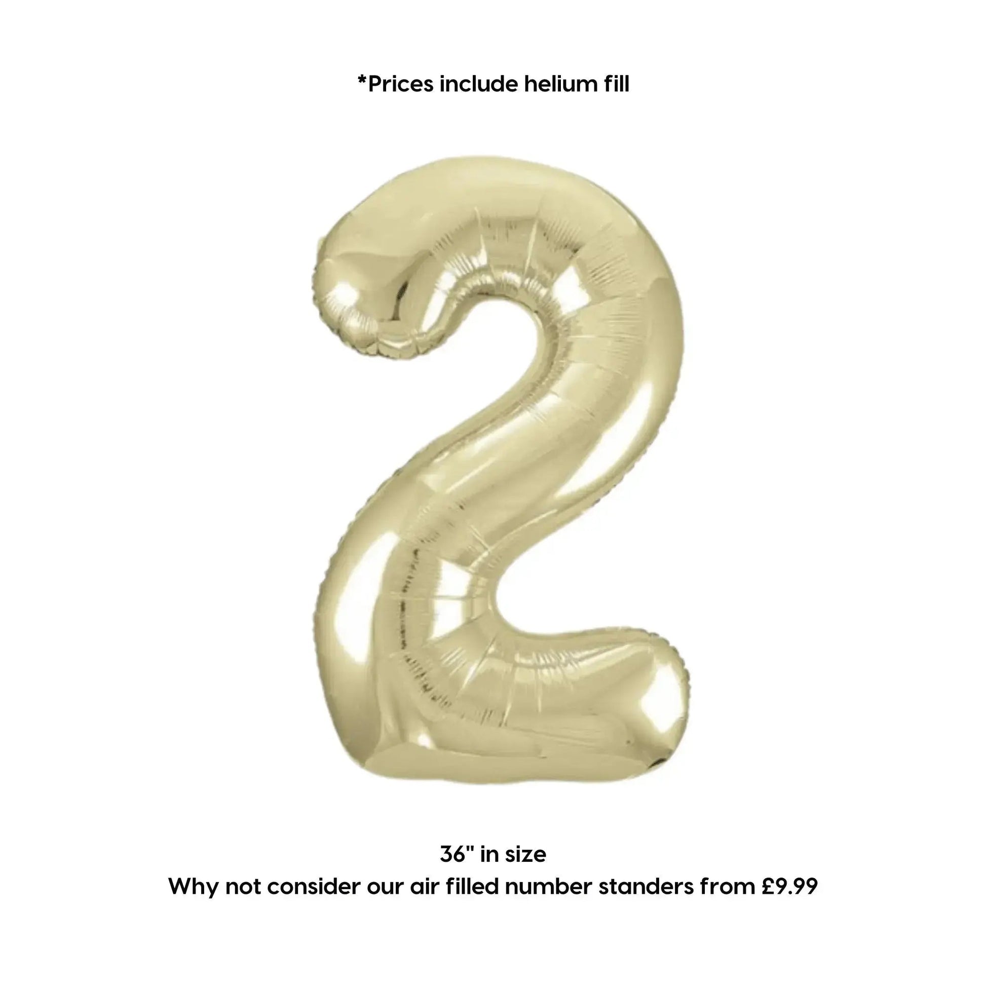 Large White Gold Foil Number Balloons