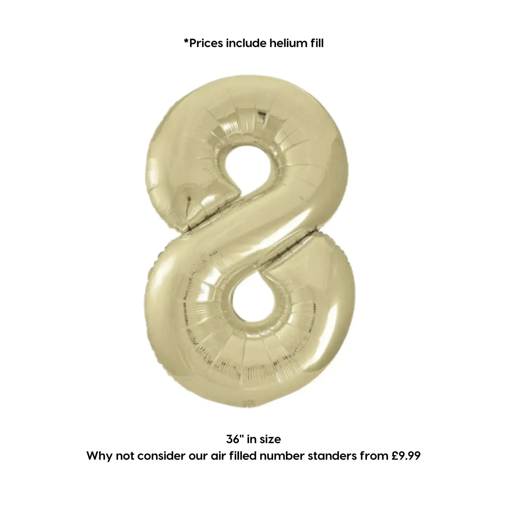 Large White Gold Foil Number Balloons