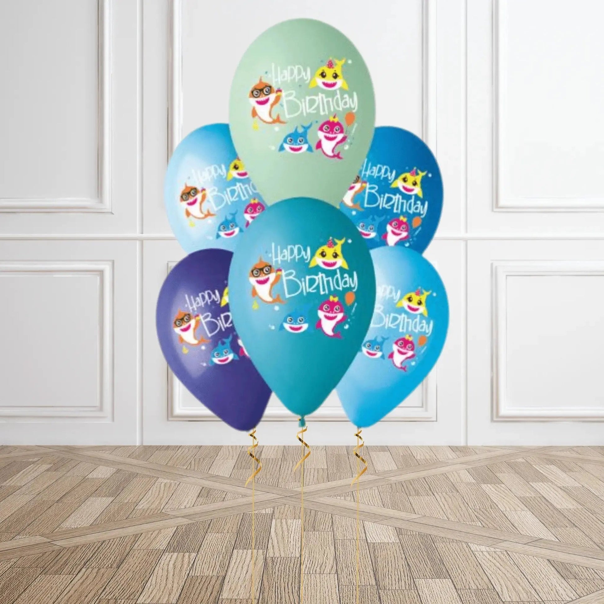 Latex Balloon Bouquet - Baby Shark, Pack of 6