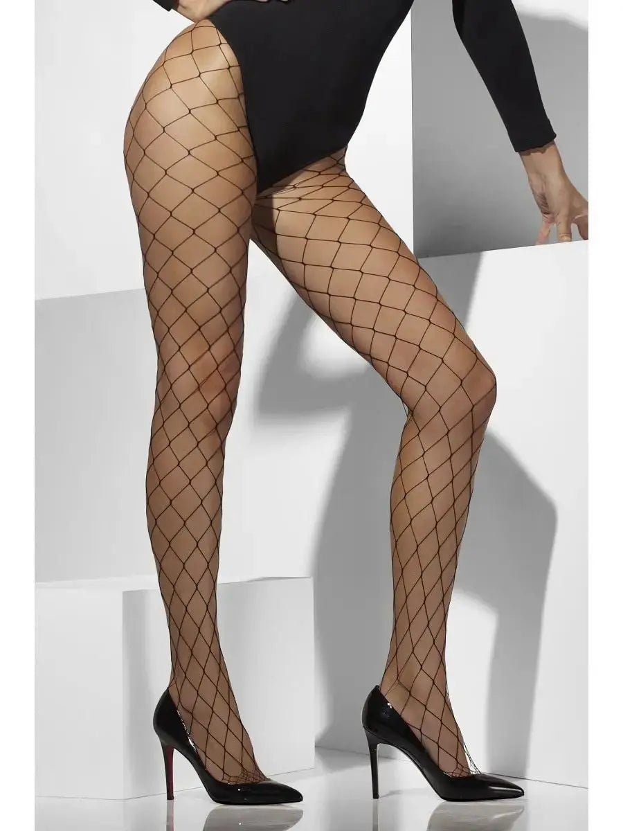 Lattice Net Tights, Black | The Party Hut