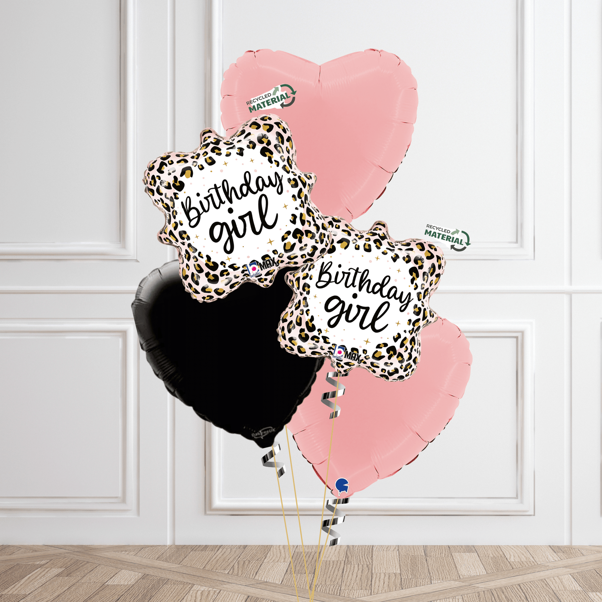 Leopard Print "Birthday Girl" Balloon Bouquet - Eco-Friendly Glam