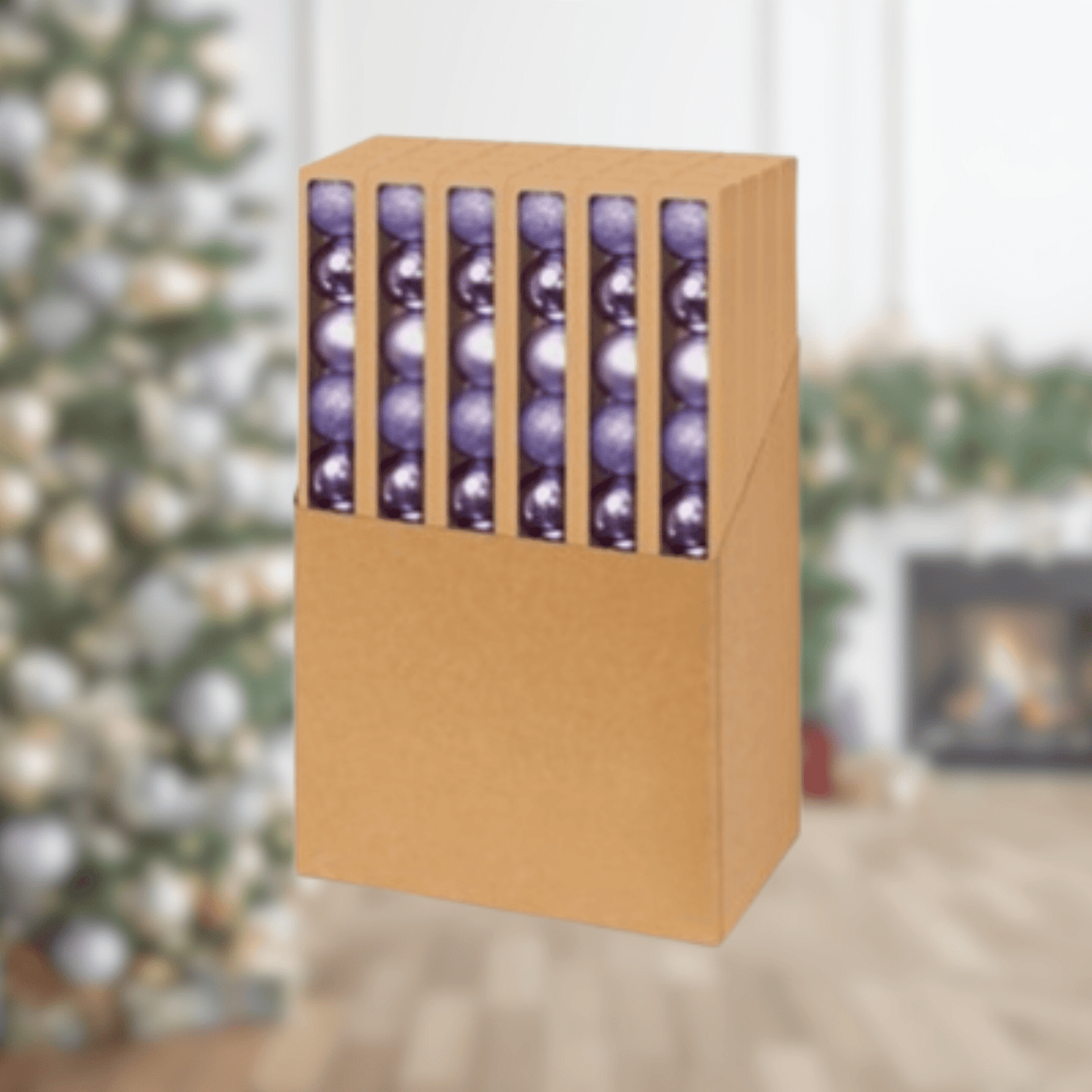 Lilac Christmas Baubles (10 Pack) | The Party Hut