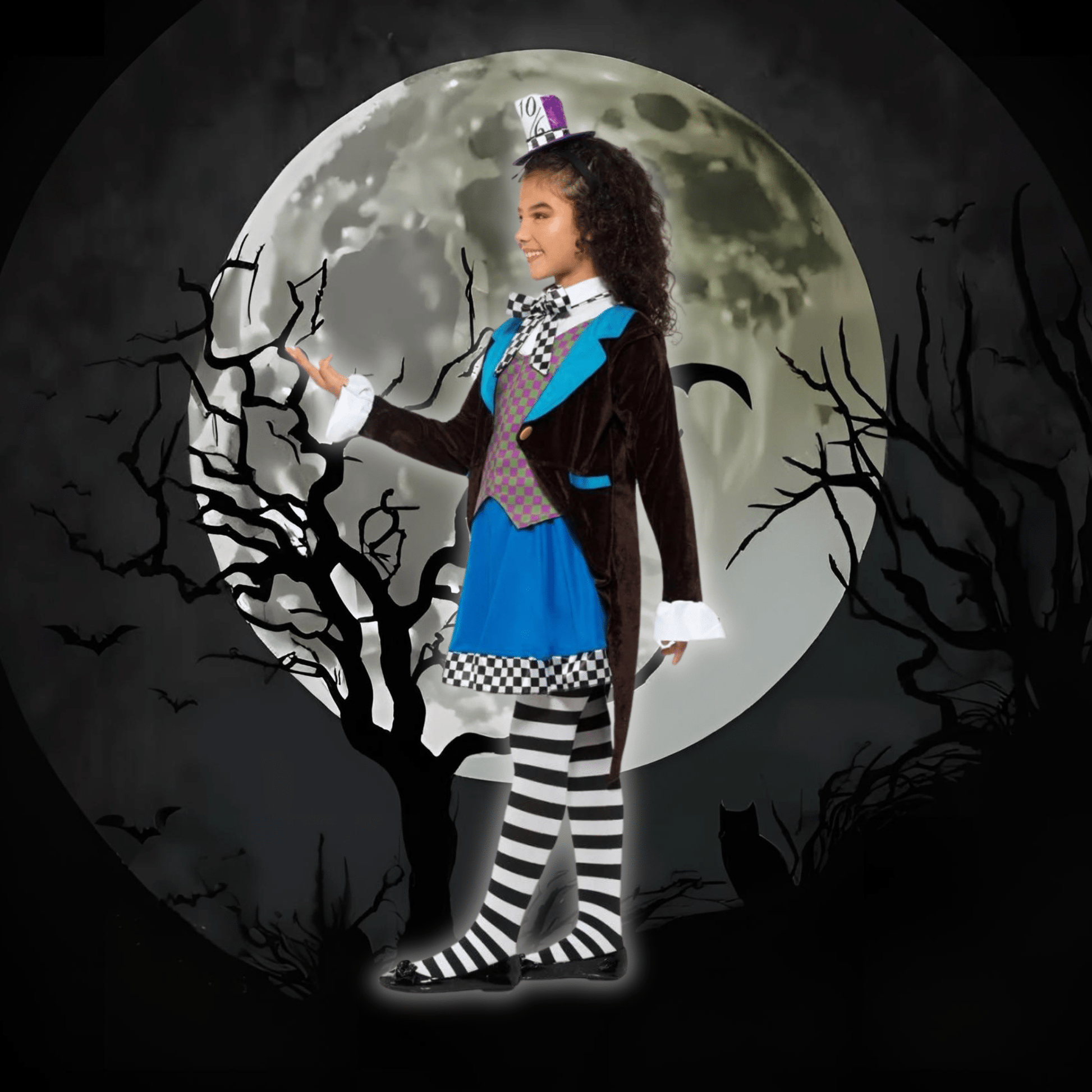 Little Miss Hatter Costume with Dress - Kids