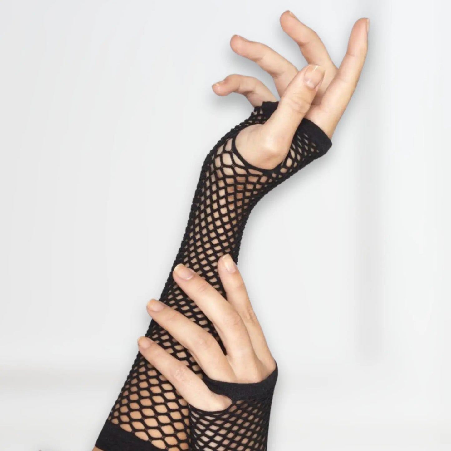 Long Black Fishnet Gloves | The Party Hut