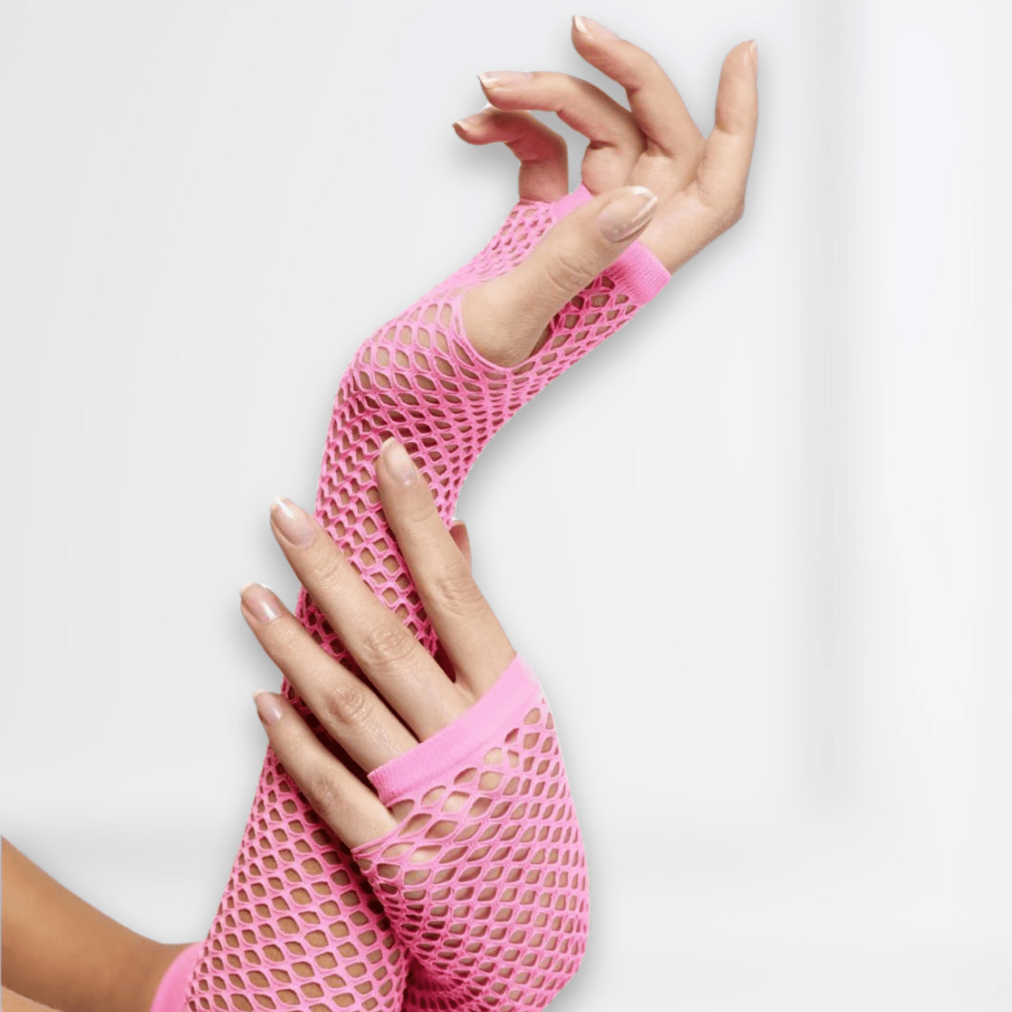 Long Pink Fishnet Gloves | The Party Hut