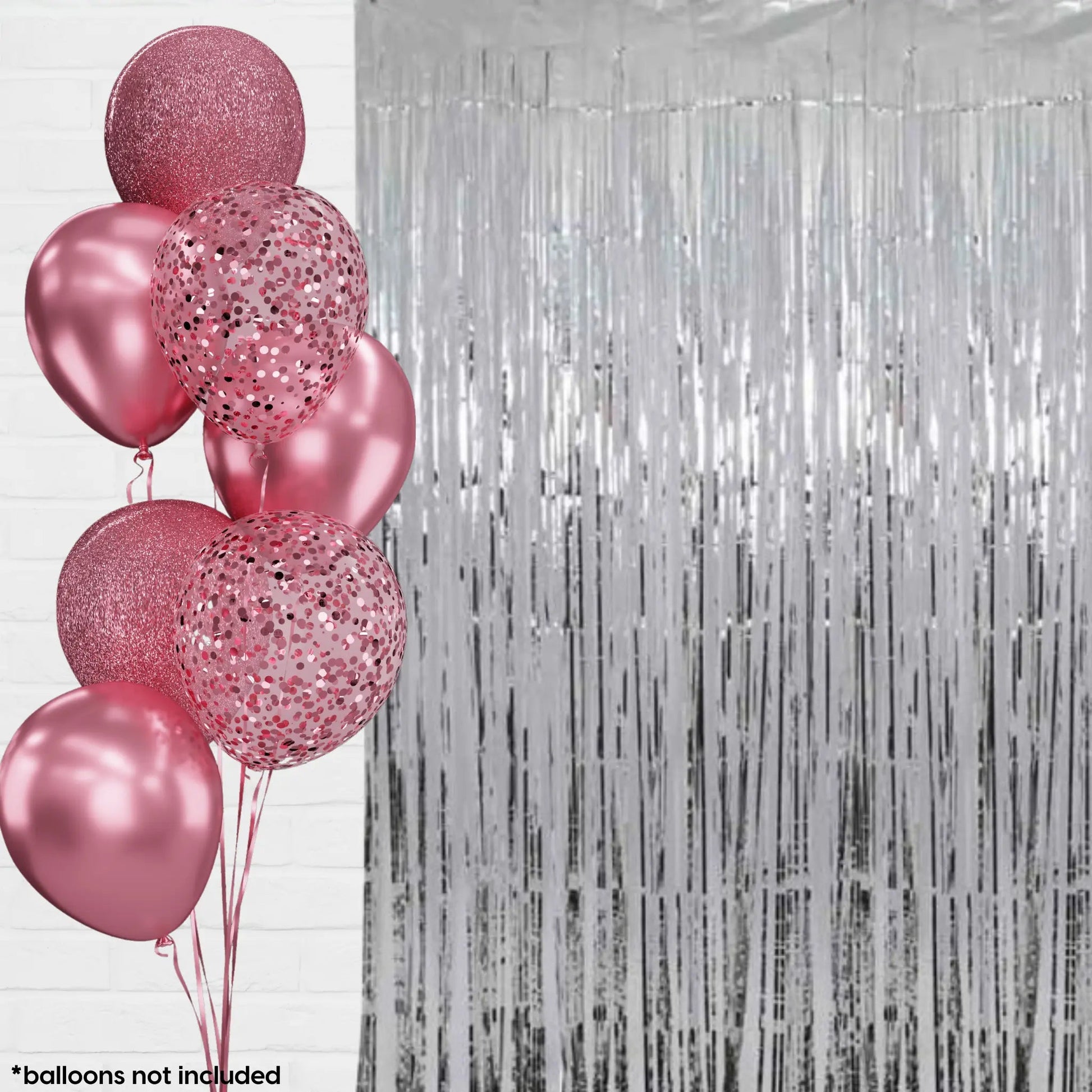 Metallic Silver Foil Door Curtain – Elegant Party Decoration