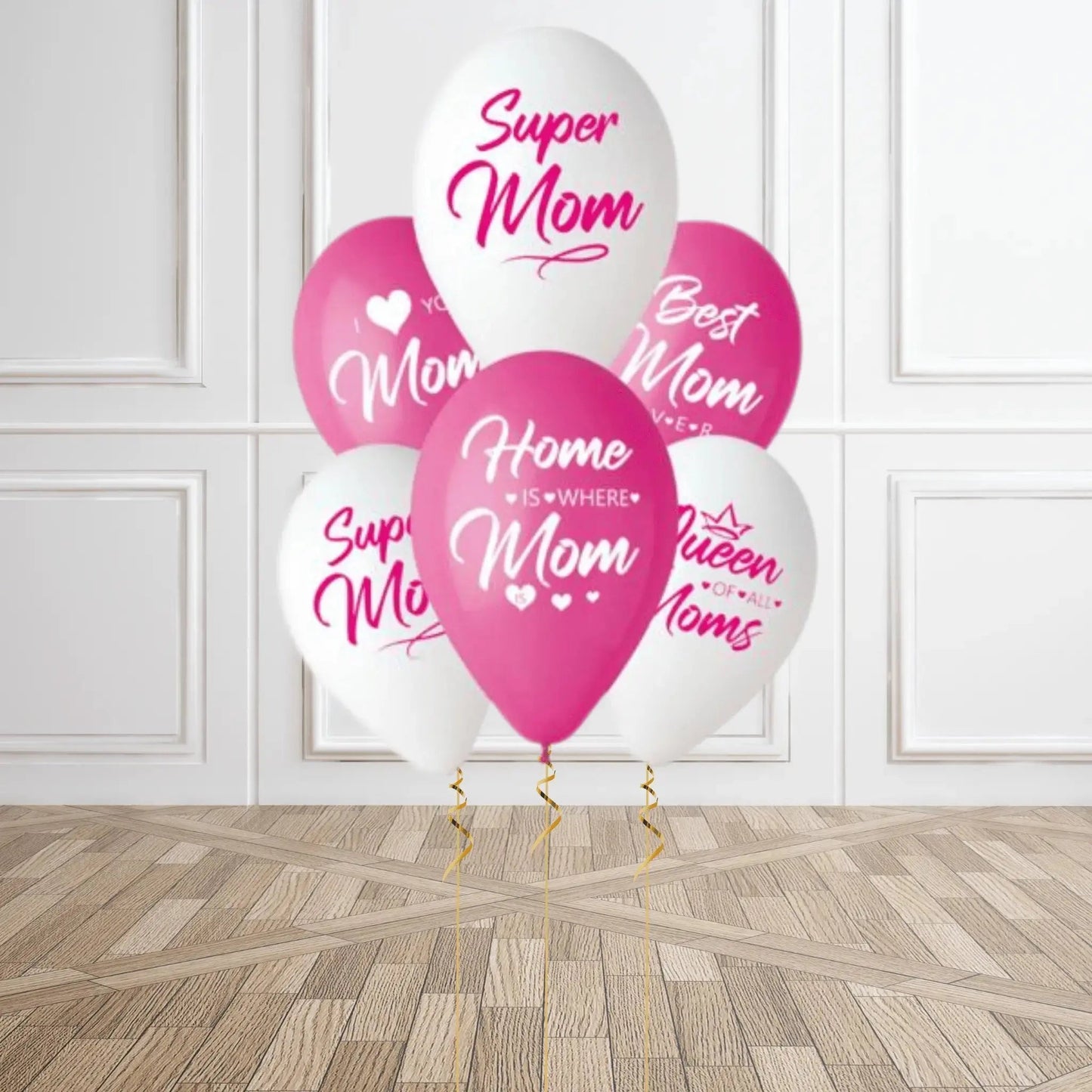 Mother’s Day Balloon Set – Pack of 6 “Super Mom” Latex Balloons | The Party Hut