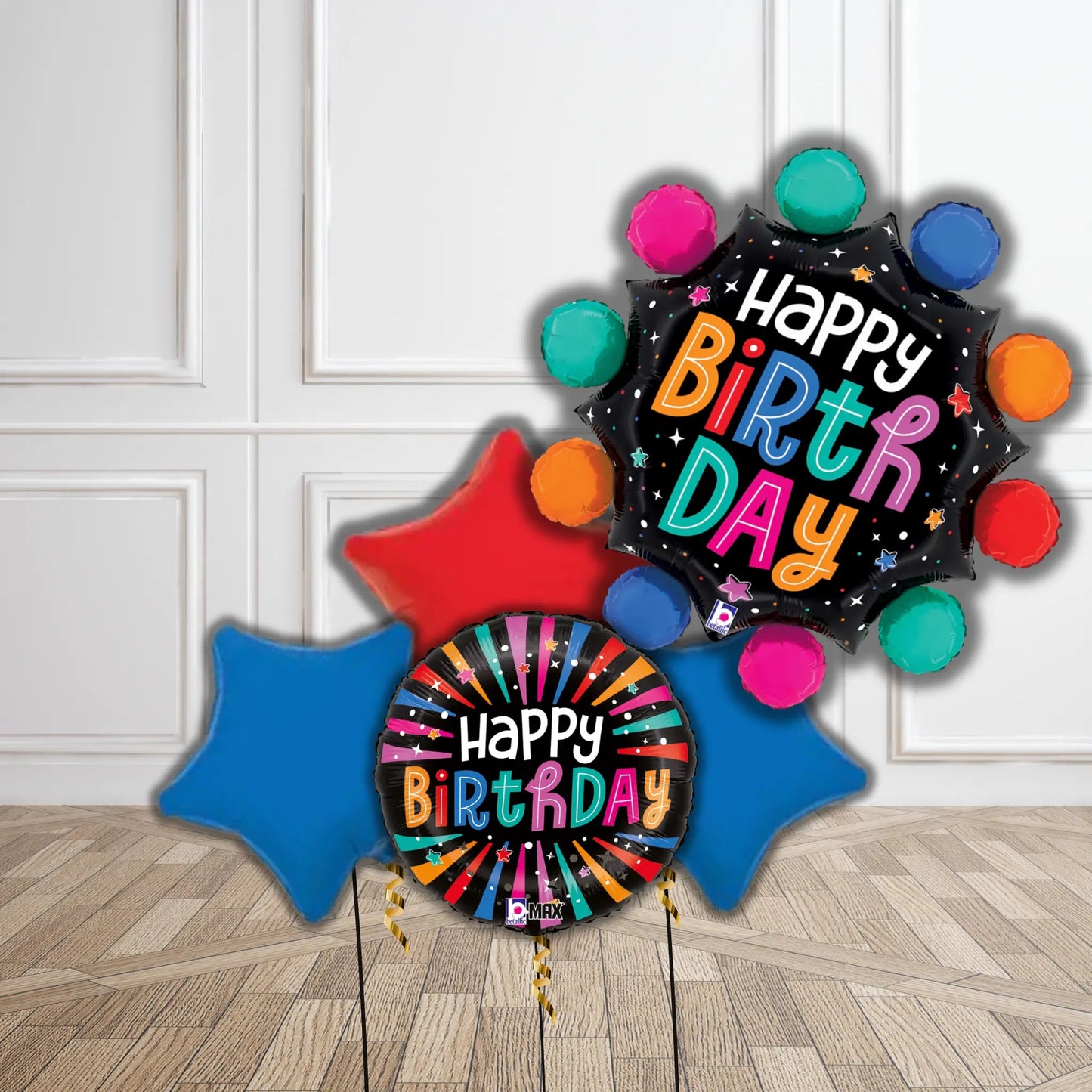 Neon Burst Birthday Balloon Bouquet | The Party Hut