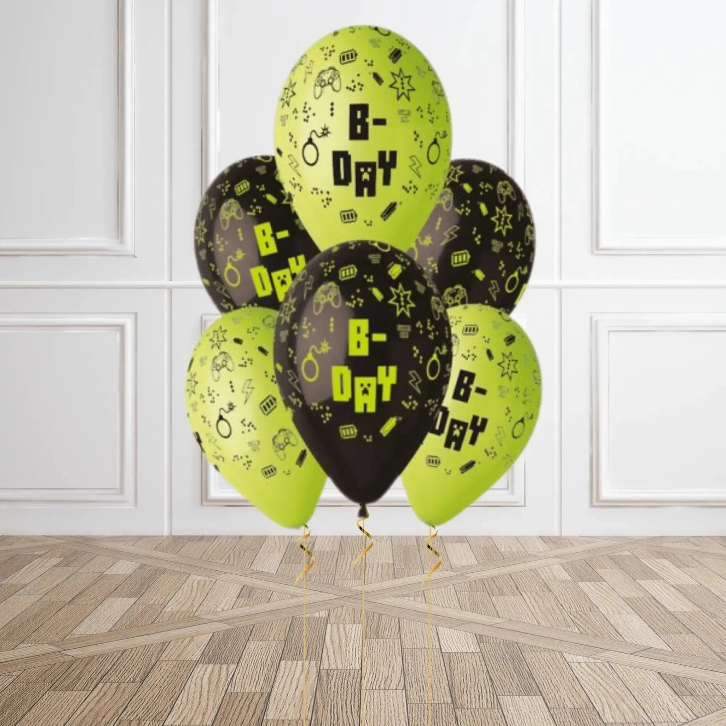 Neon Gaming - Themed Birthday Balloons – Pack of 6 Latex Balloons | The Party Hut