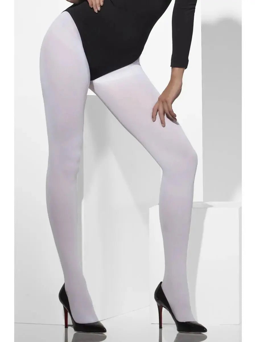 Opaque Tights, White | The Party Hut