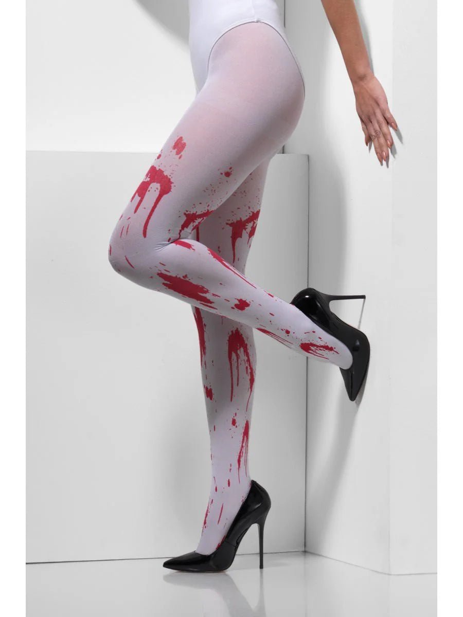 Opaque Tights with Blood Splatter Print | The Party Hut