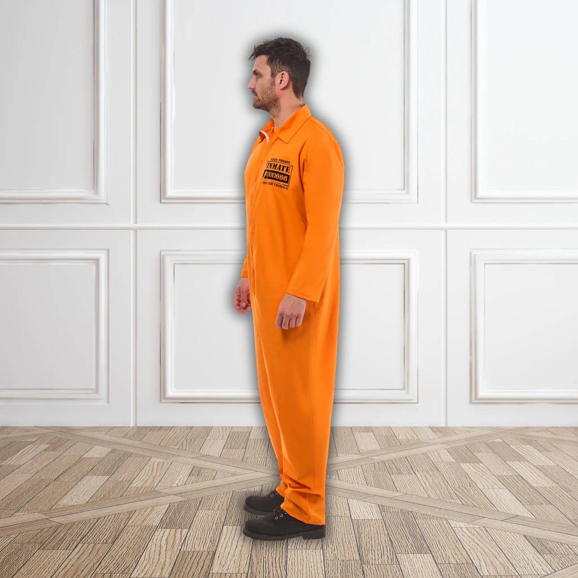 Orange Convict - Prisoner Boiler Suit with Handcuffs