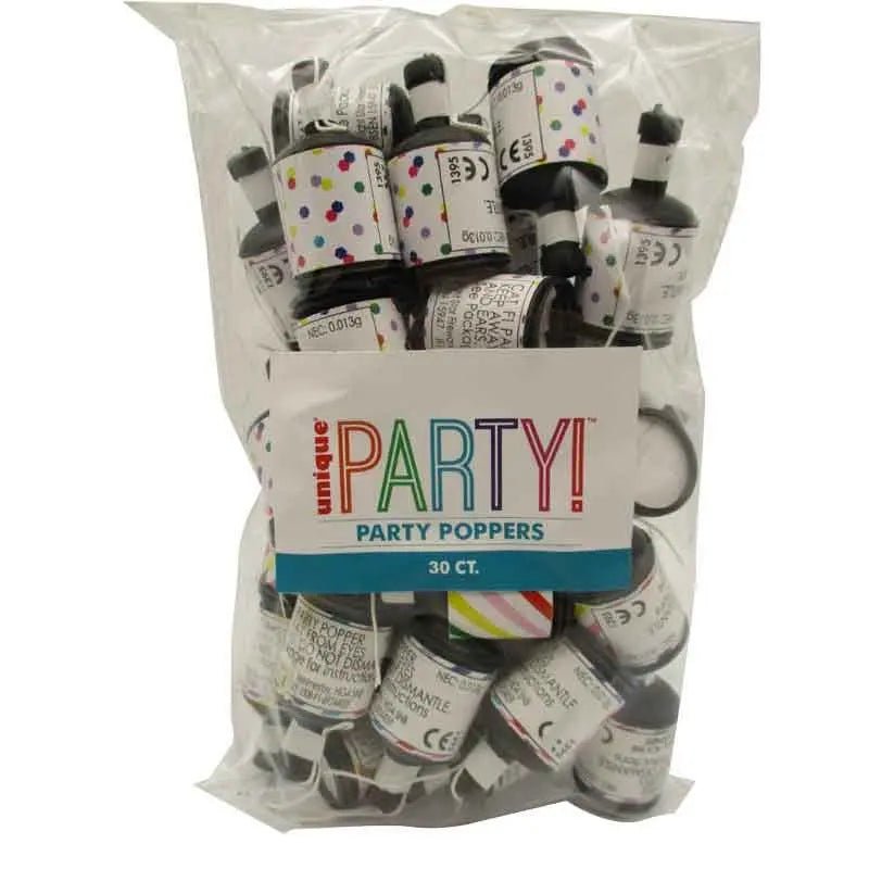 Pack of 30 Party Poppers | The Party Hut