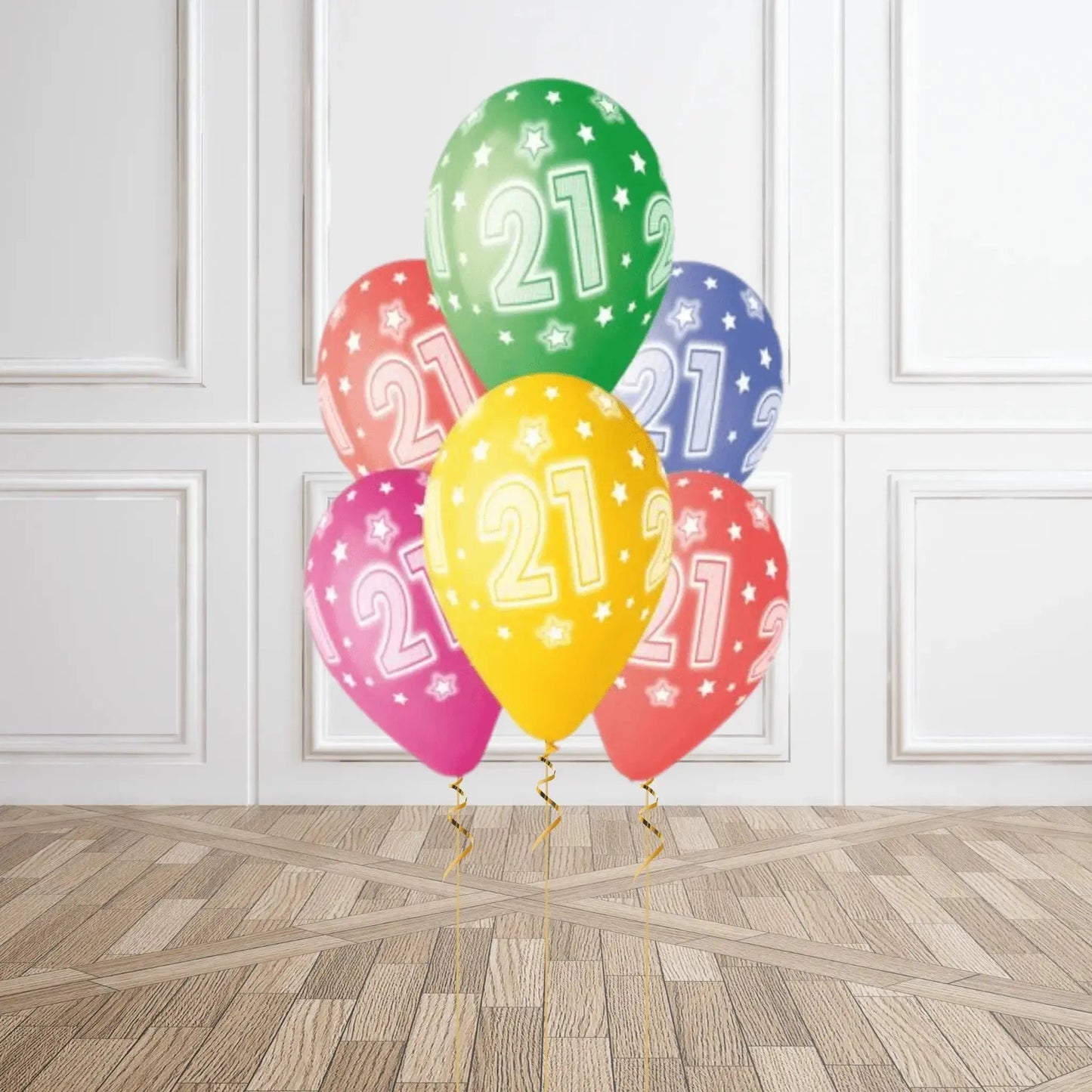 Pack of 6 21st Birthday Balloons - Helium Option Available | The Party Hut