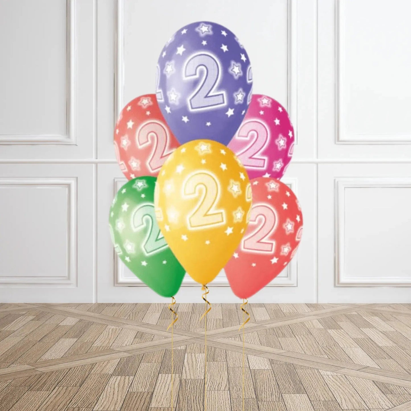 Pack of 6 2nd Birthday Balloons - Helium Option Available | The Party Hut