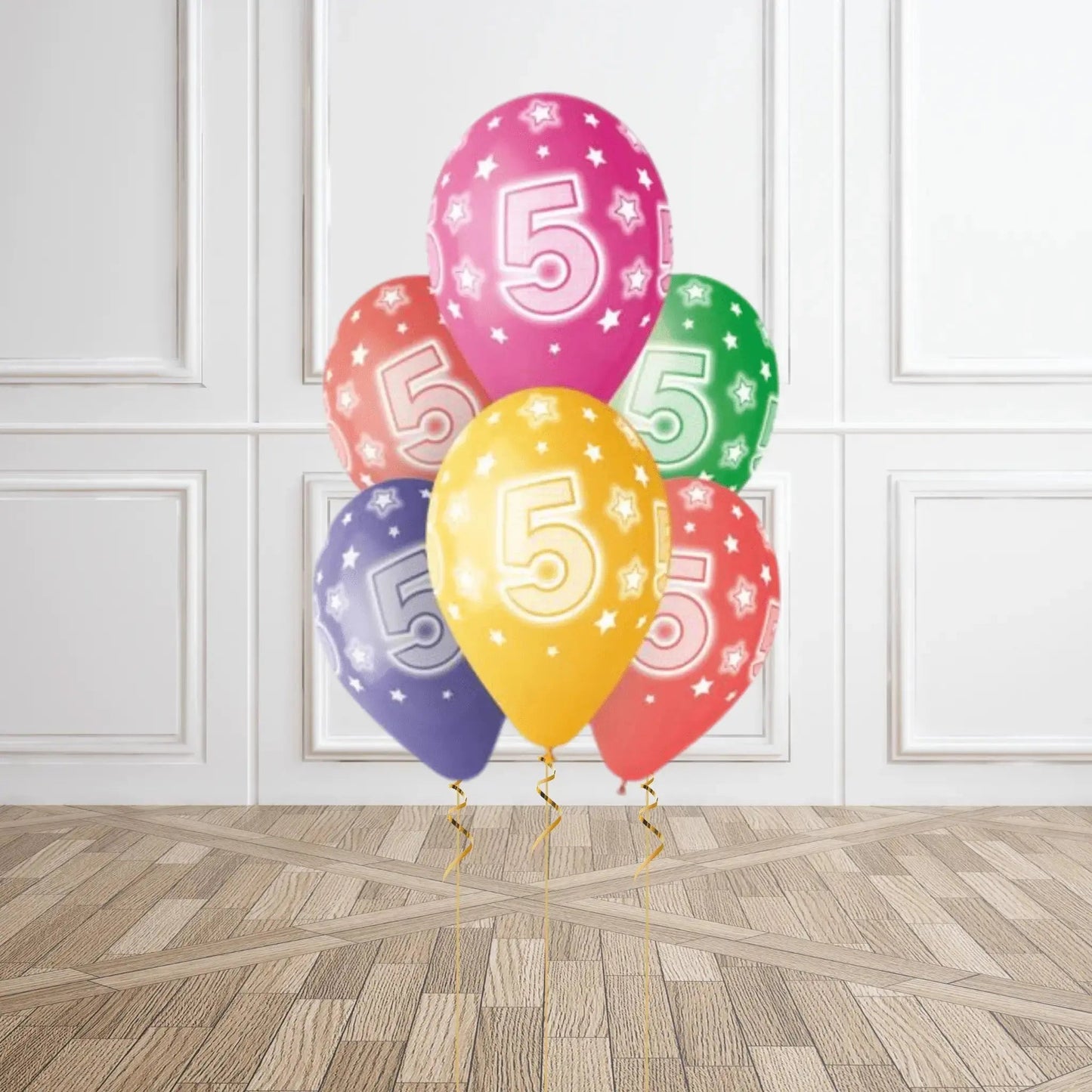 Pack of 6 5th Birthday Balloons - Helium Option Available | The Party Hut