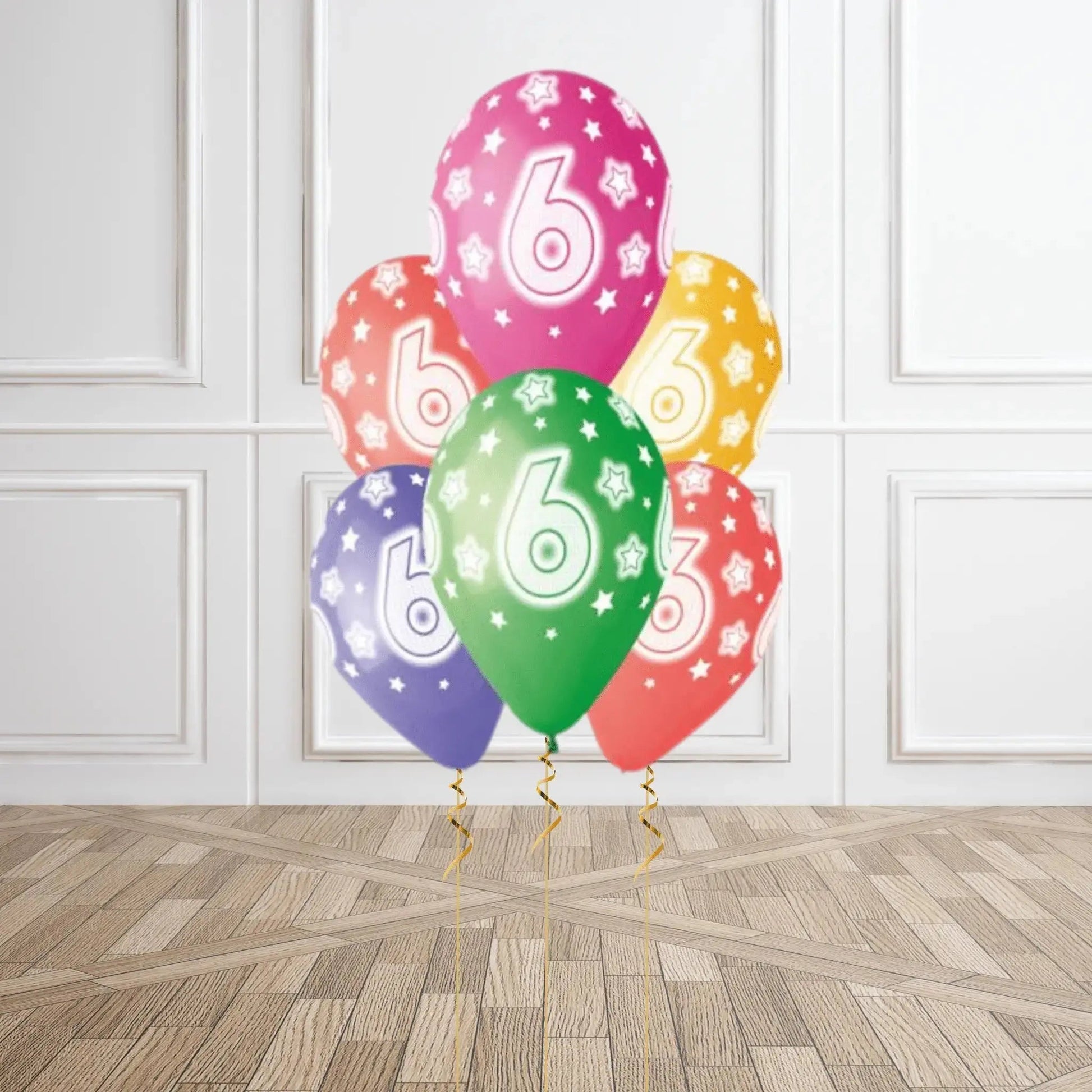 Pack of 6 6th Birthday Balloon - Helium Option Available