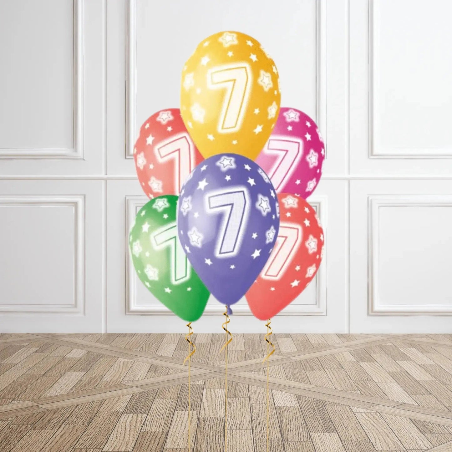 Pack of 6 7th Birthday Balloons - Helium Option Available | The Party Hut