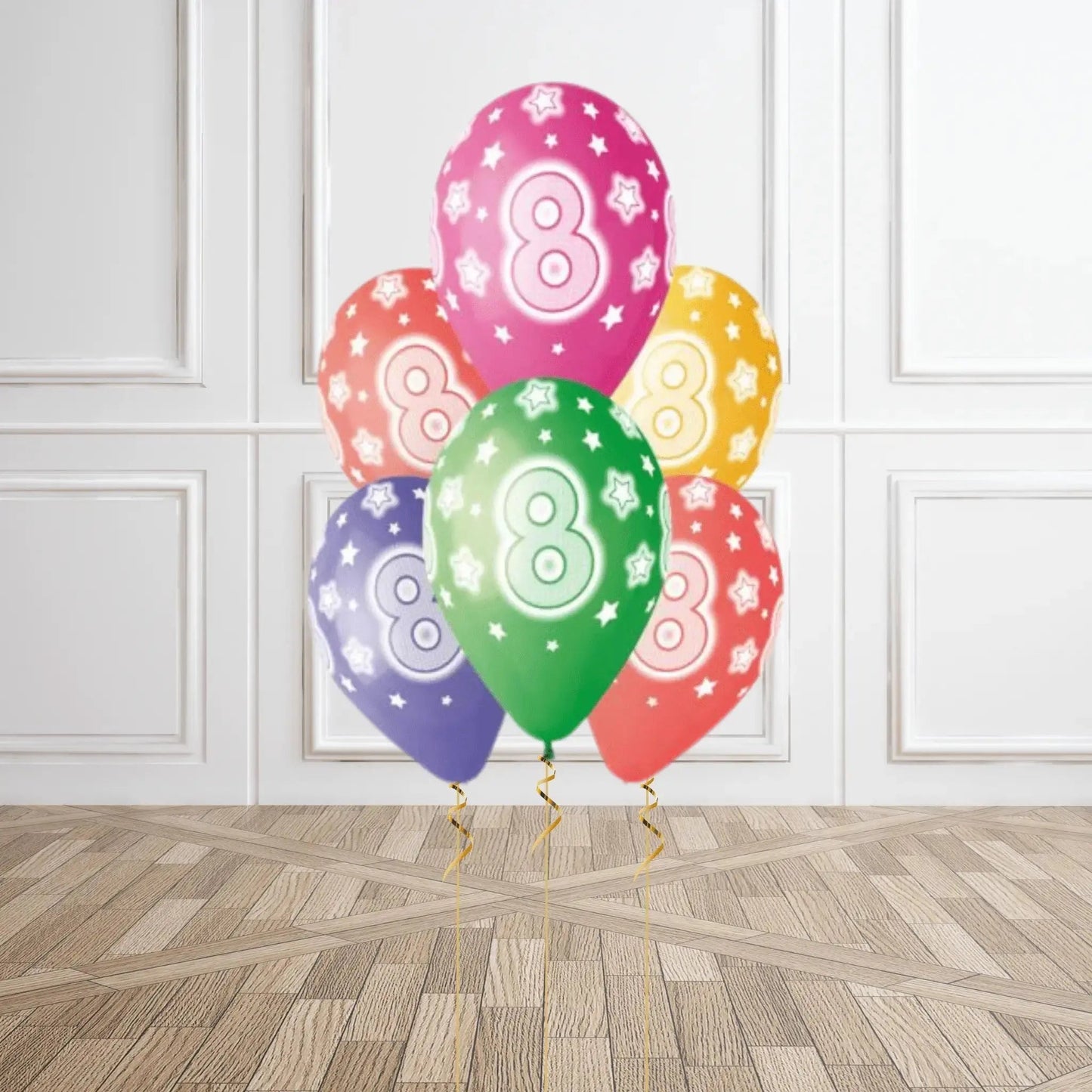 Pack of 6 8th Birthday Balloons - Helium Option Available | The Party Hut