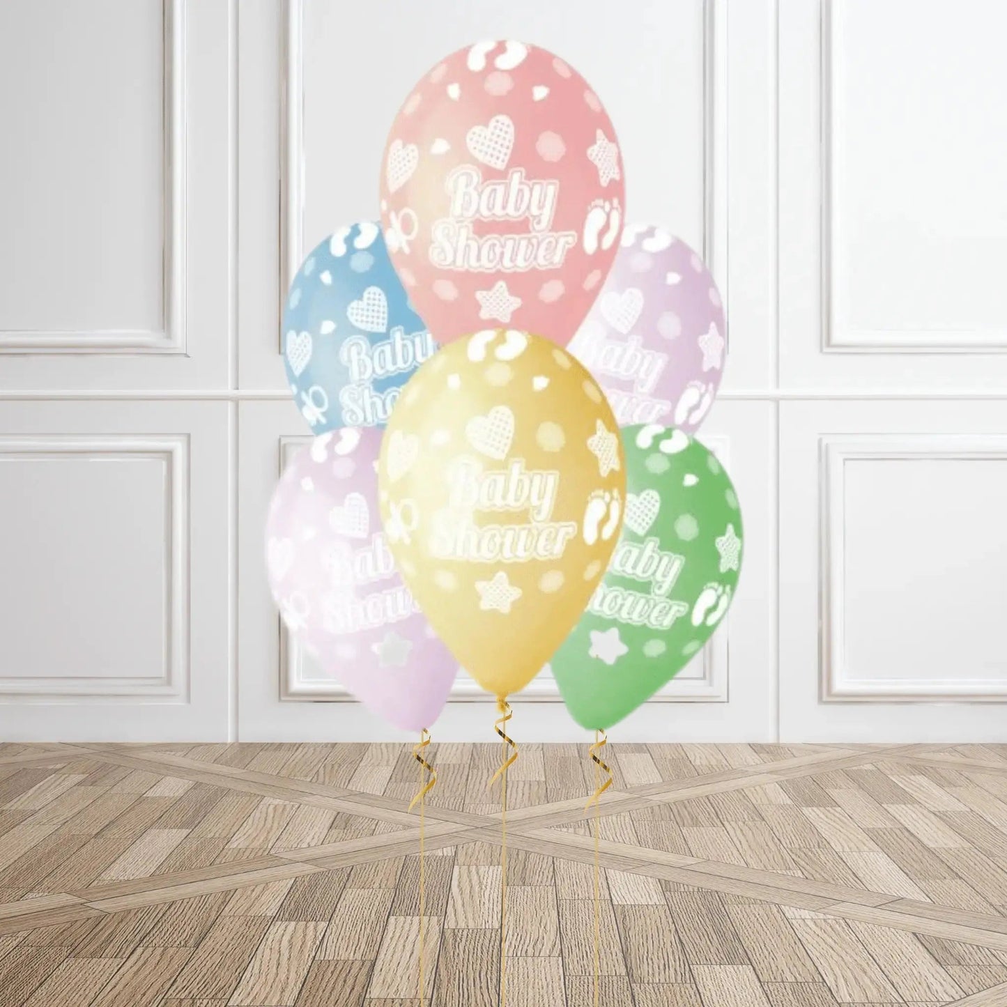 Pack of 6 Baby Shower Balloons - Helium Option Available | The Party Hut