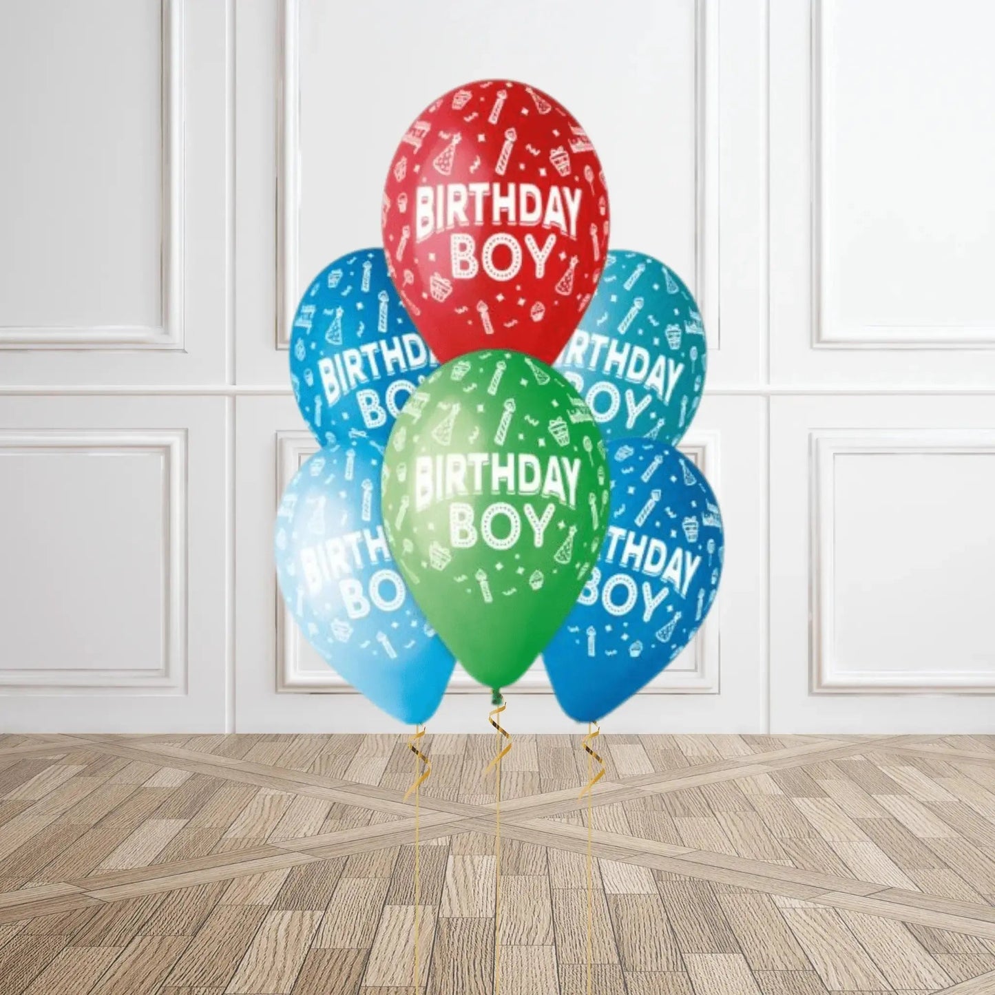 Pack of 6 Birthday Boy Balloons - Helium Option Available | The Party Hut