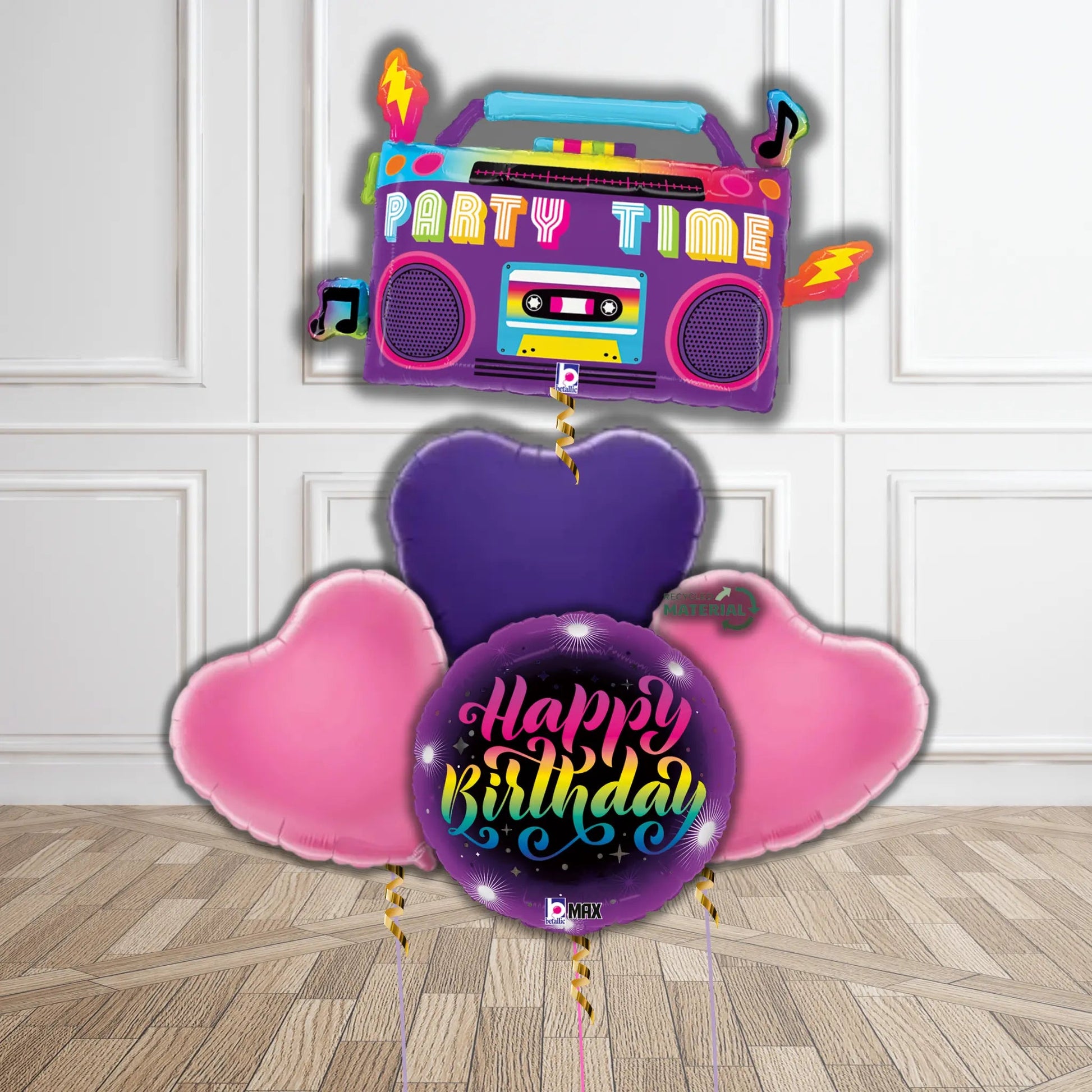 Party Time Boombox Birthday Balloon Bouquet