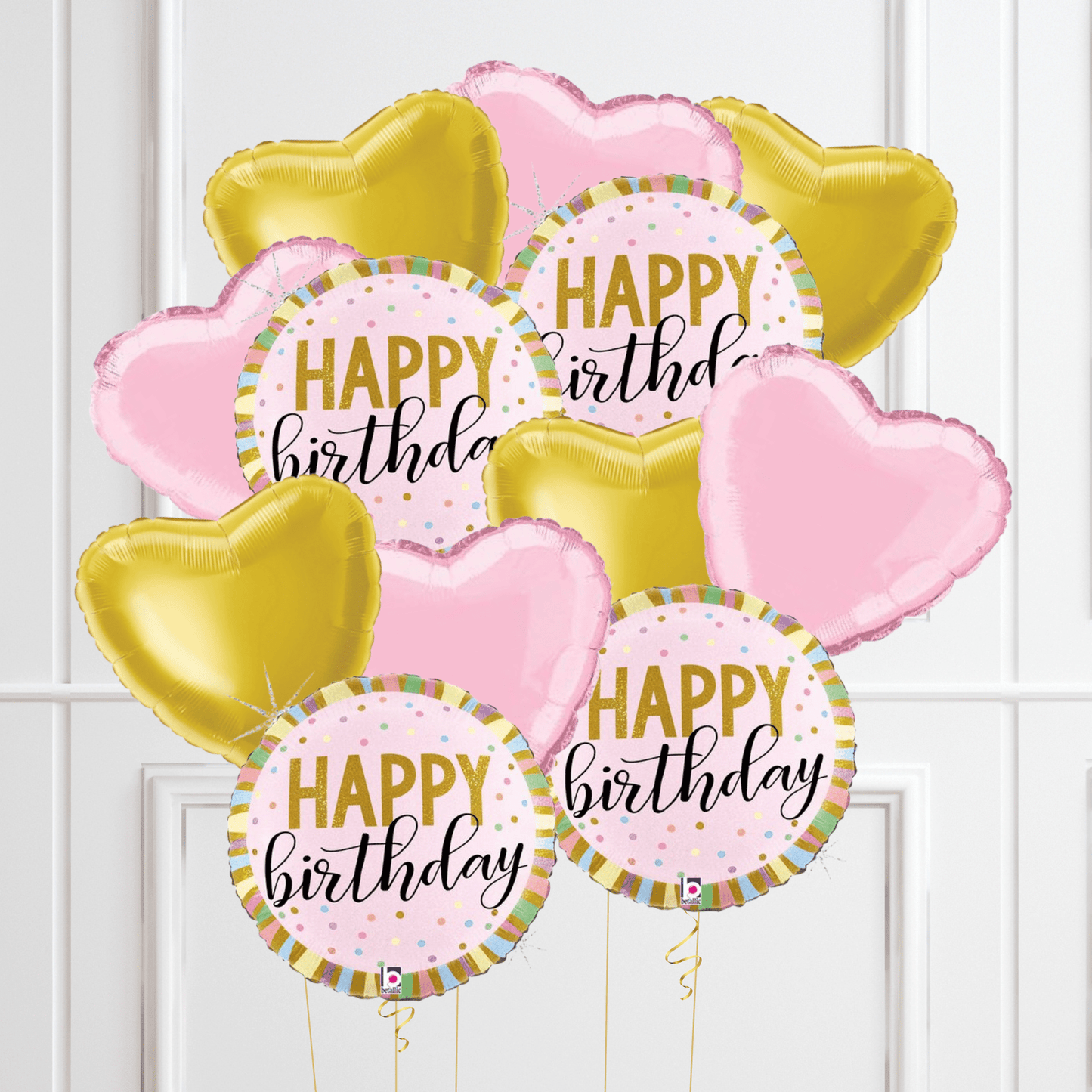 Pastel Birthday Stripes Balloon Package | The Party Hut