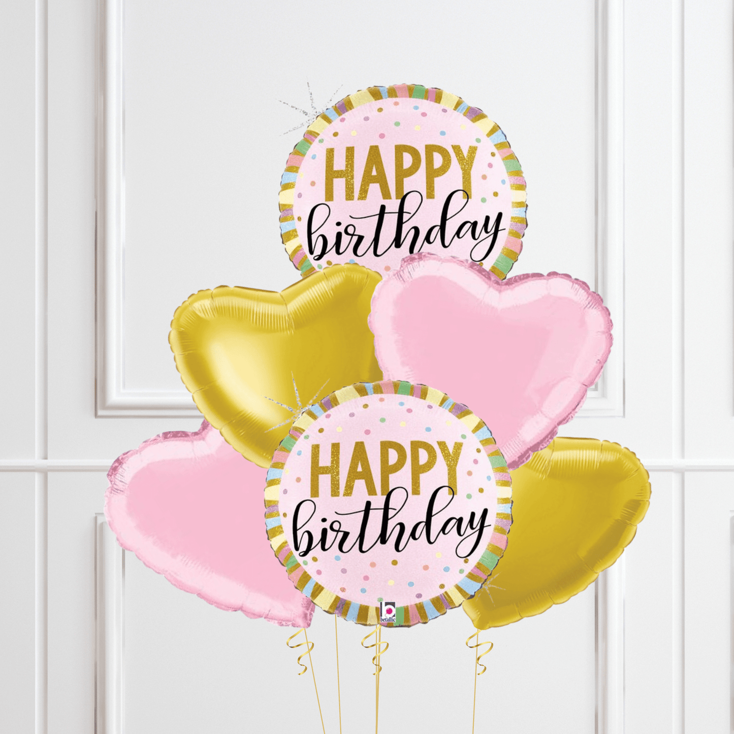 Pastel Birthday Stripes Balloon Package | The Party Hut