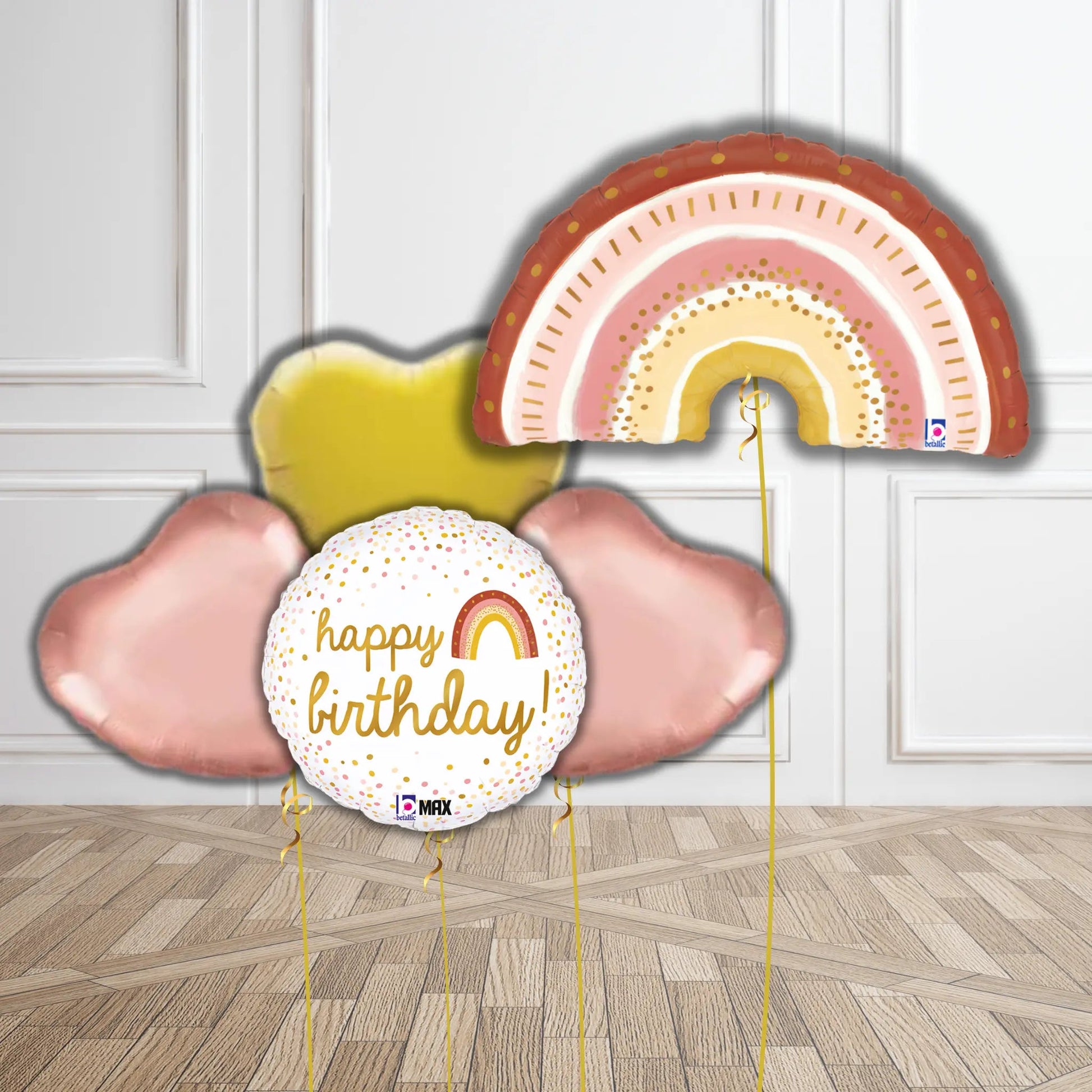 Pastel Rainbow Birthday Balloon Bouquet