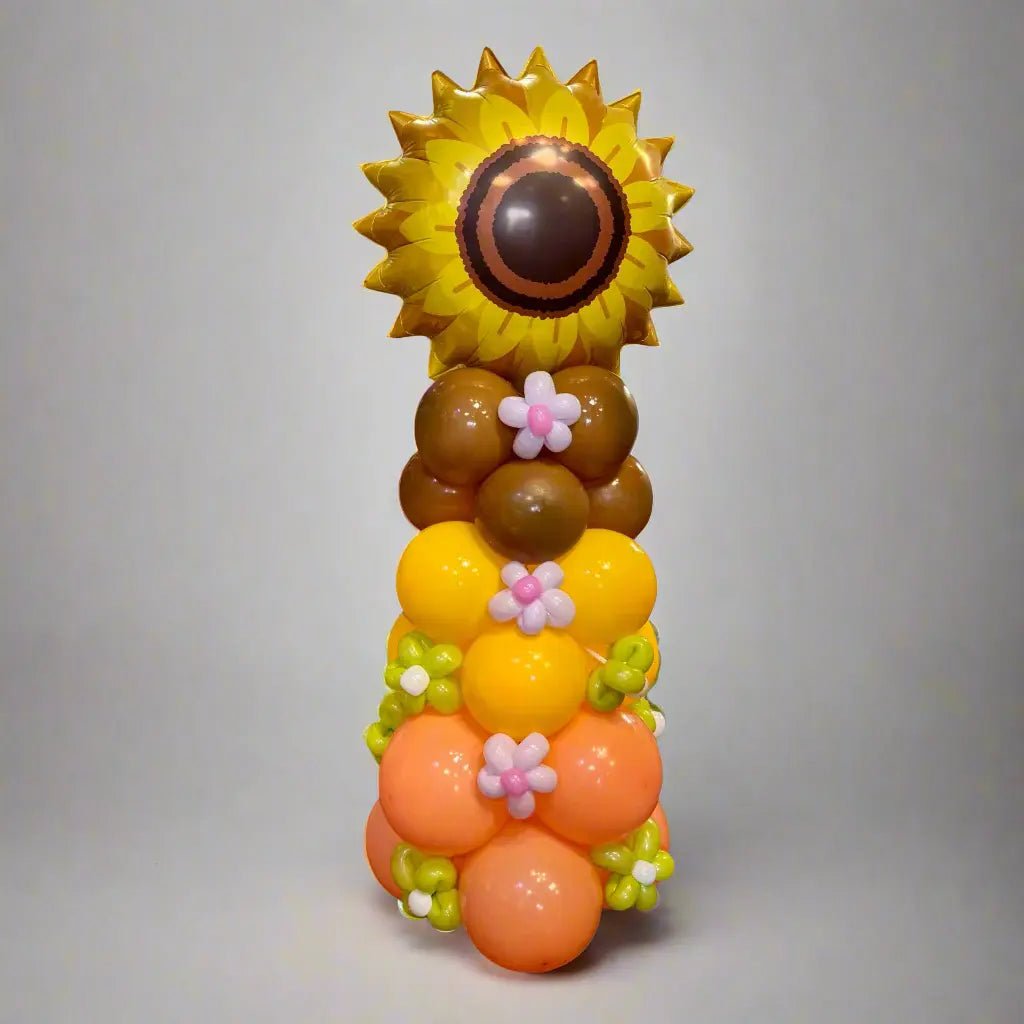 Peachy Sunflower Balloon Stack | The Party Hut