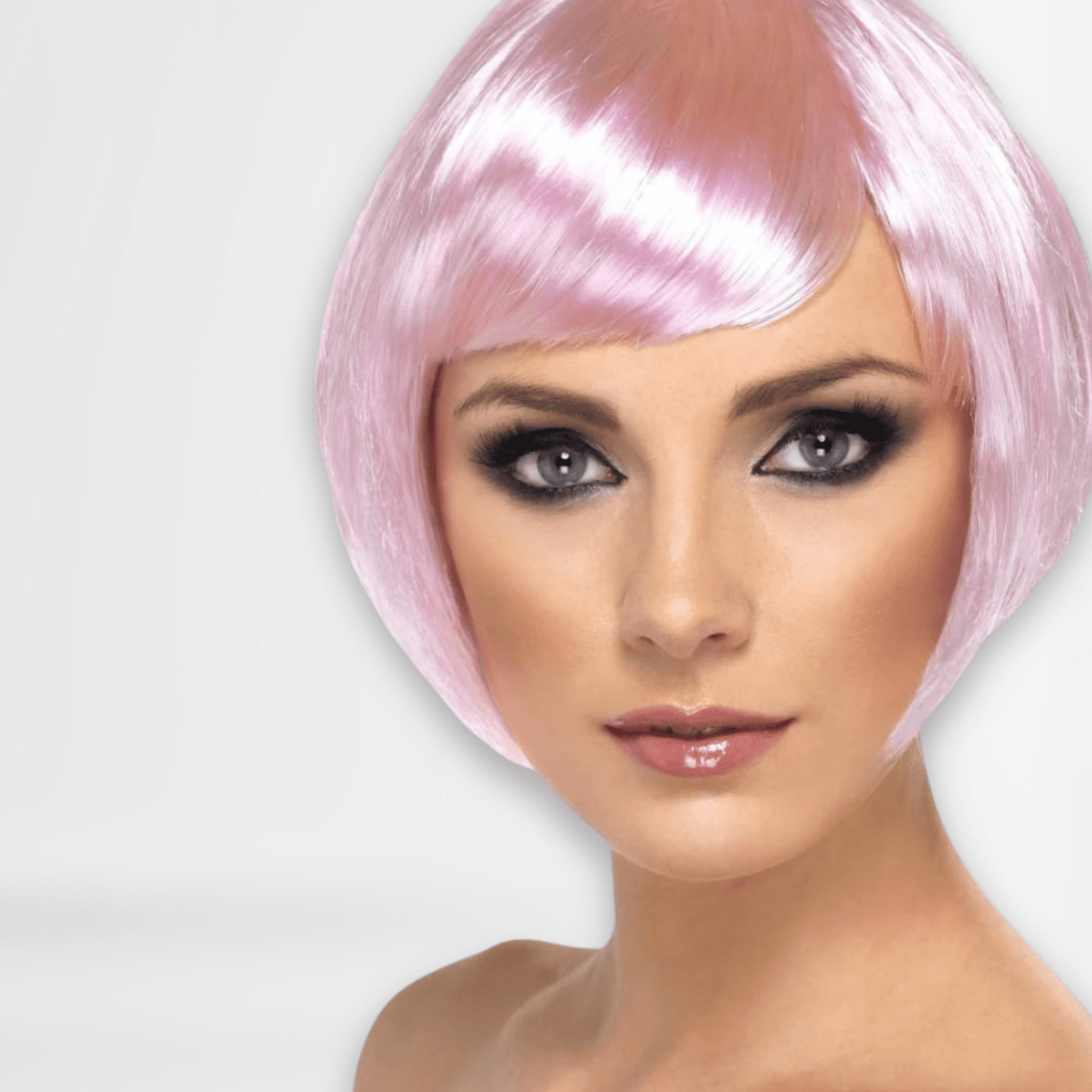 Pink Short Bob Babe Wig with Fringe | The Party Hut