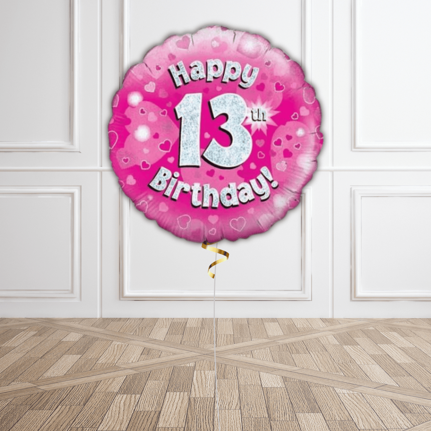 Pink Sparkle 13th Birthday Holographic Balloon | The Party Hut