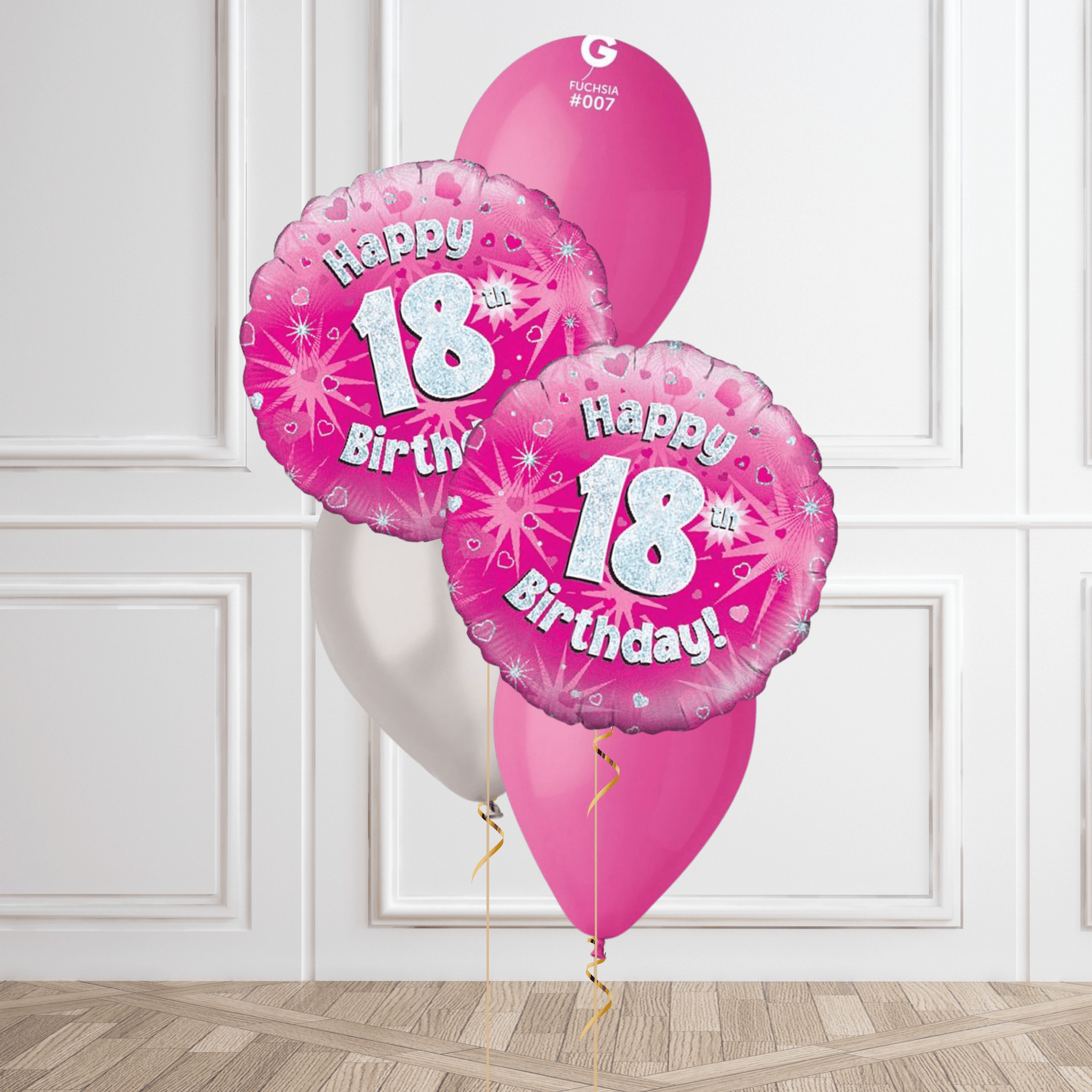 Pink Sparkle 18th Birthday Balloon Bouquet