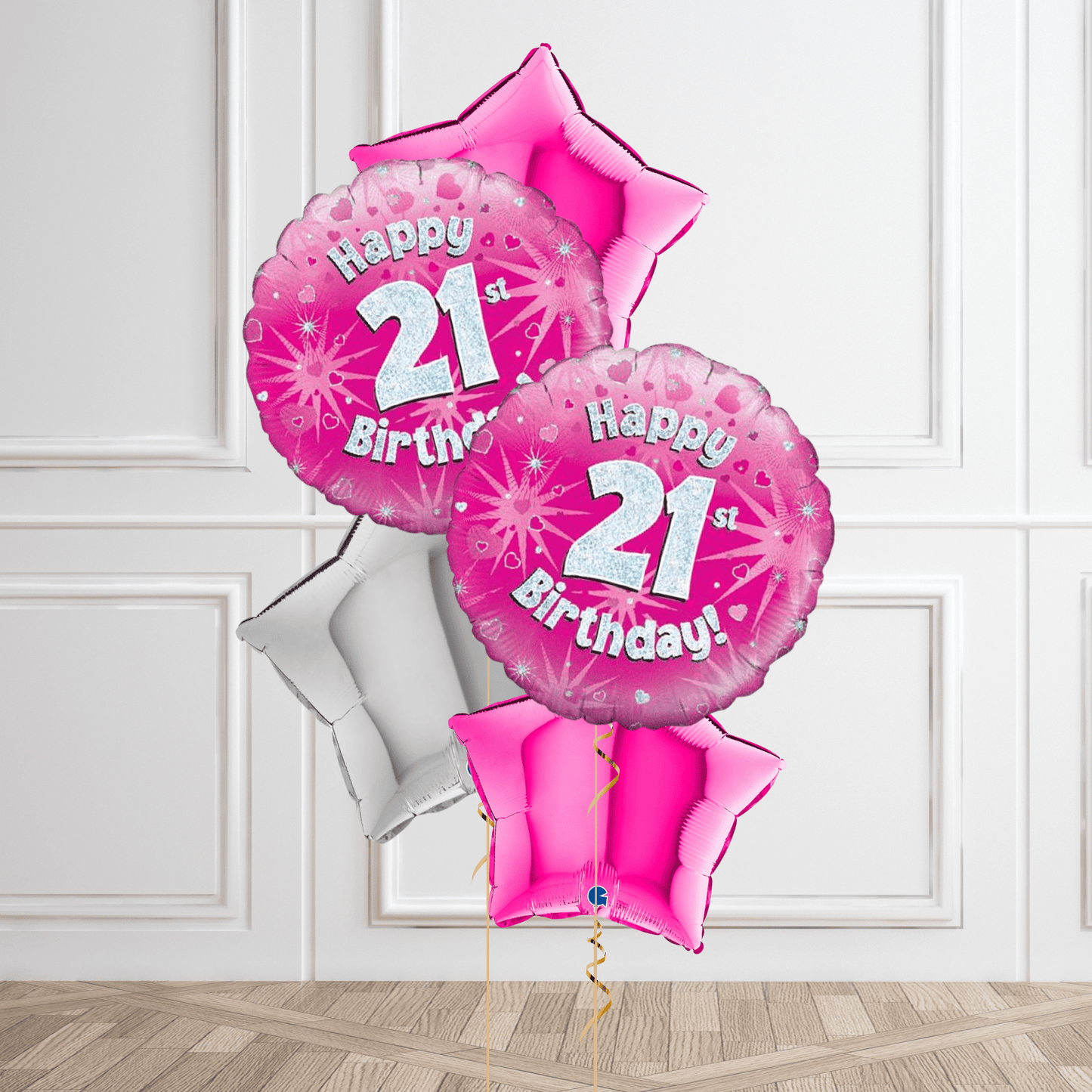 Pink Sparkle 21st Birthday Balloon Bouquet | The Party Hut