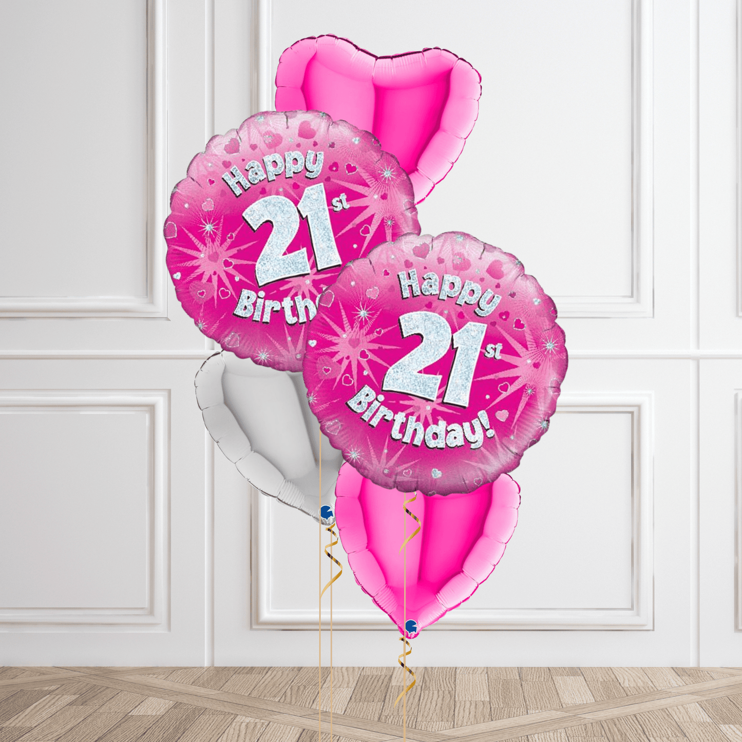 Pink Sparkle 21st Birthday Balloon Bouquet | The Party Hut