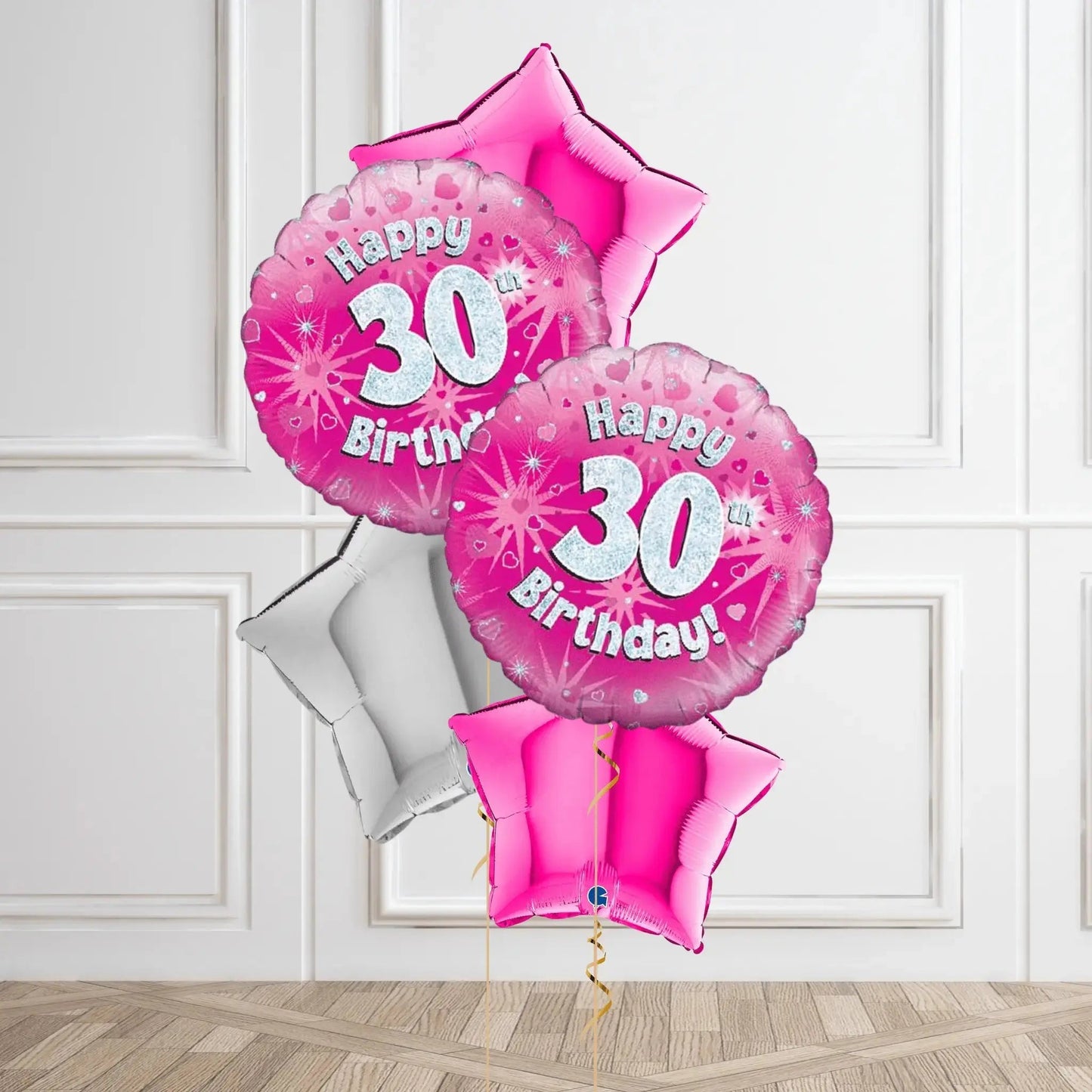 Pink Sparkle 30th Birthday Balloon Bouquet | The Party Hut