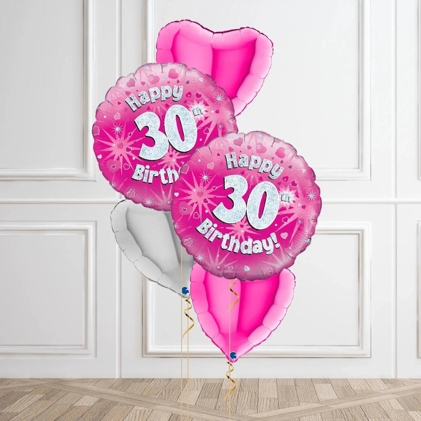 Pink Sparkle 30th Birthday Balloon Bouquet | The Party Hut