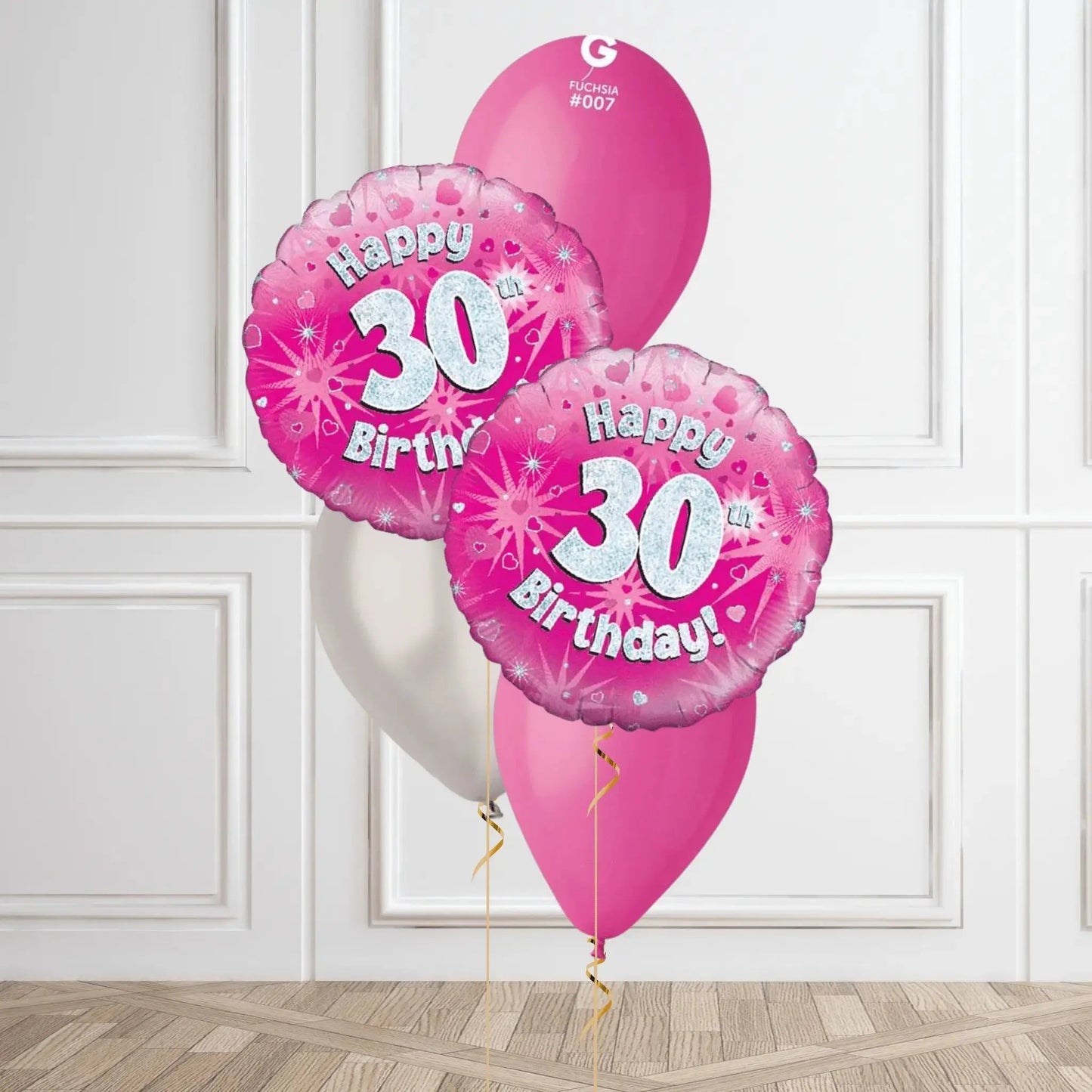 Pink Sparkle 30th Birthday Balloon Bouquet | The Party Hut